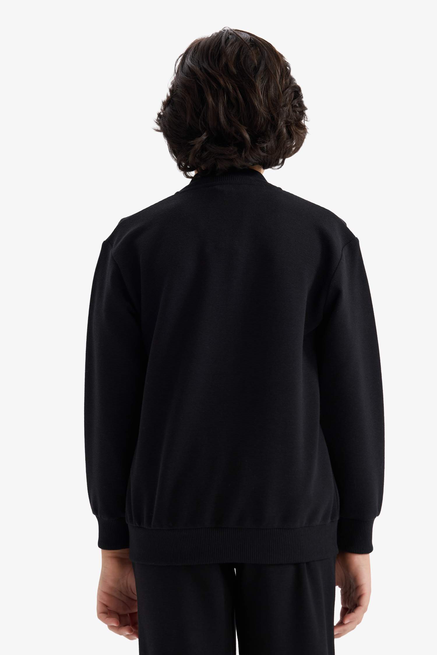 Regular Fit Bomber Collar Cardigan