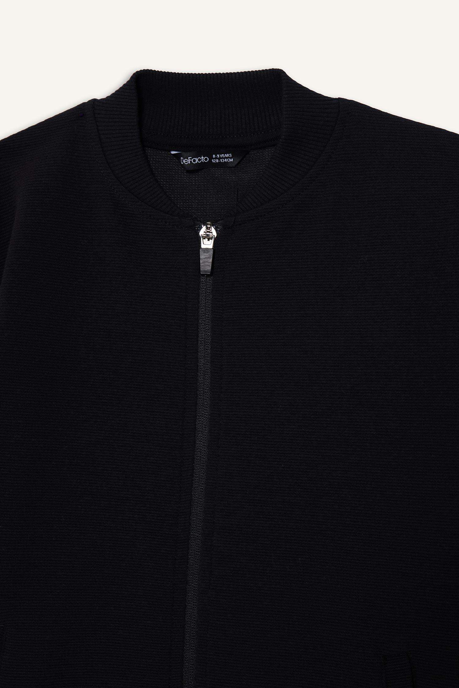 Regular Fit Bomber Collar Cardigan