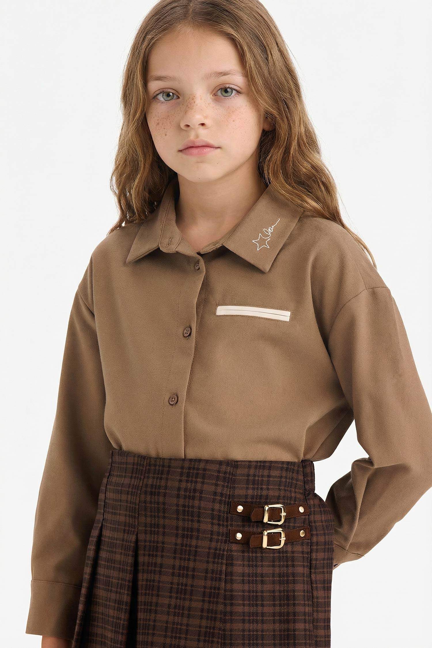 Chemise à manches longues imprimée pour fille