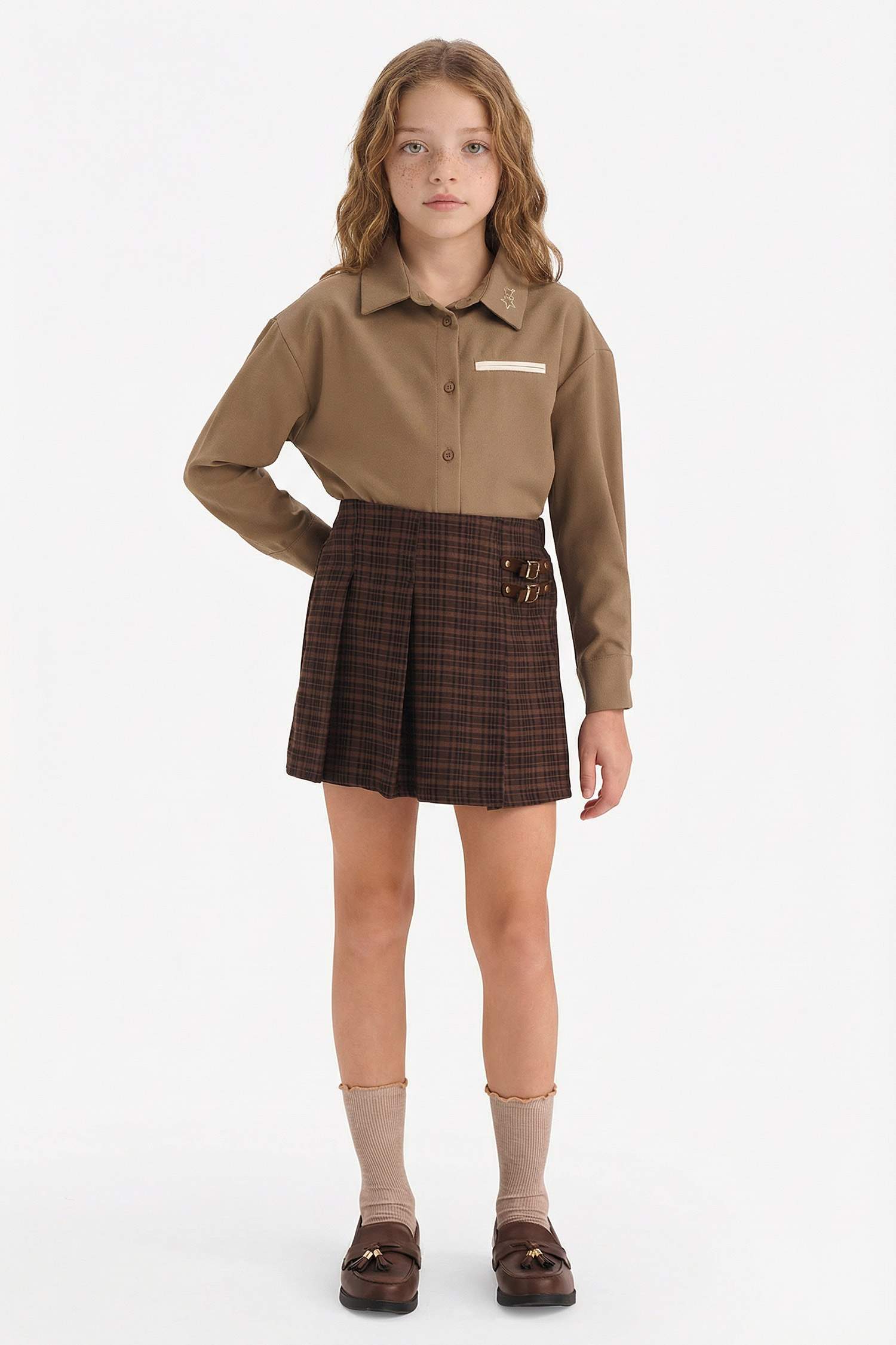 Chemise à manches longues imprimée pour fille