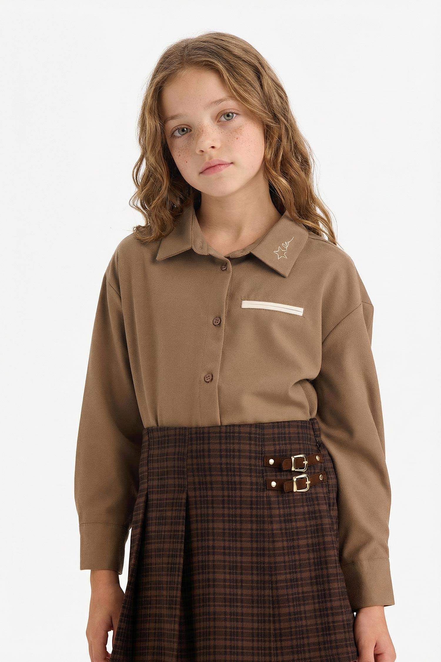 Chemise à manches longues imprimée pour fille