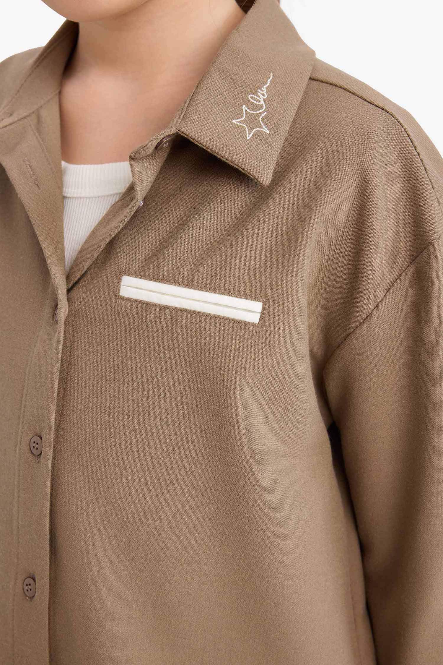 Kız Çocuk Baskılı Uzun Kollu Gömlek