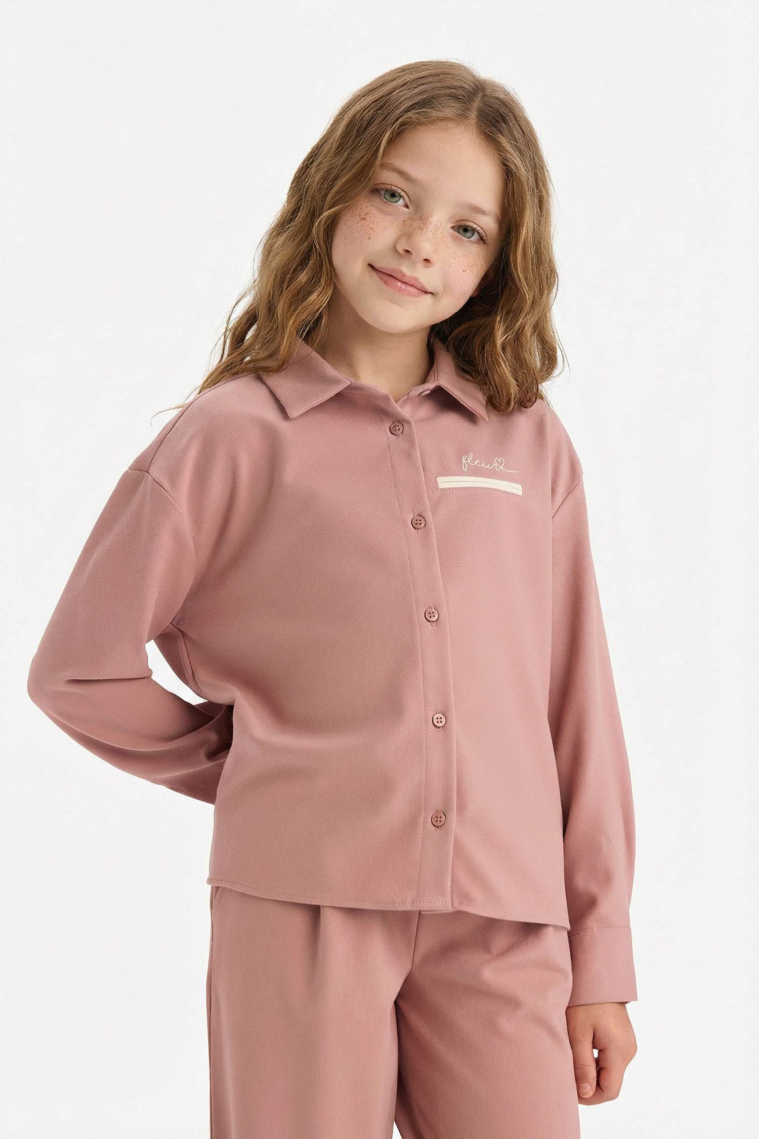 Chemise à manches longues imprimée pour fille