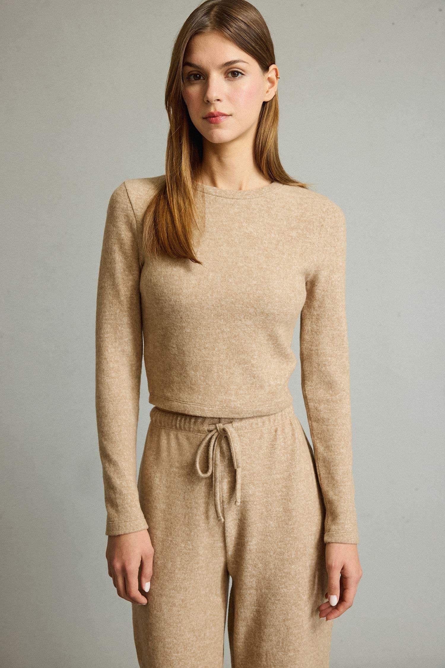 Bisiklet Yaka Uzun Kollu Tişört