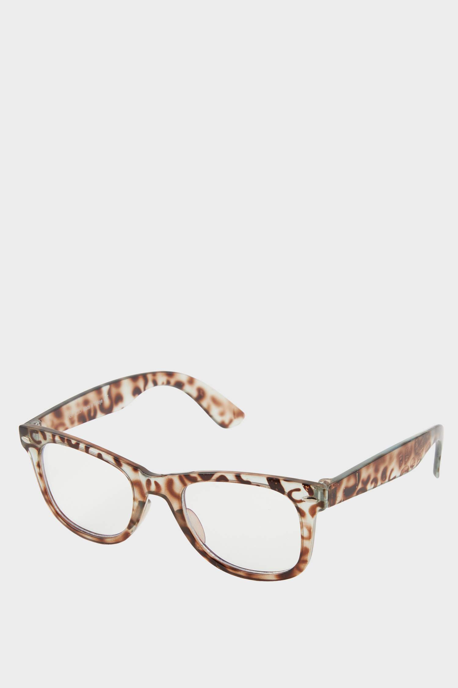 Kadın Mavi Cam Bej Leopar Çerçeveli Gözlük