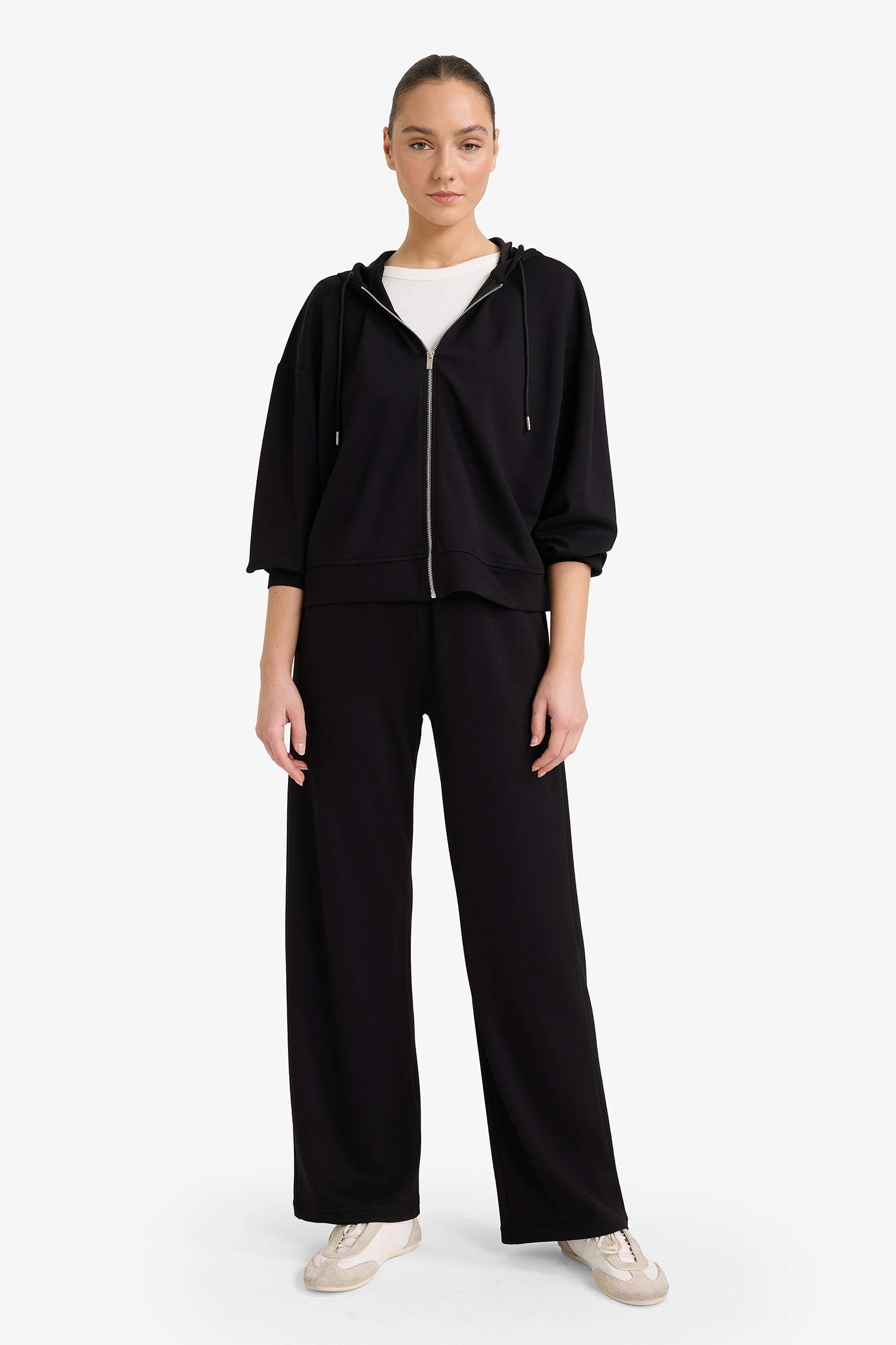 Boxy Fit Fermuarlı Sweatshirt