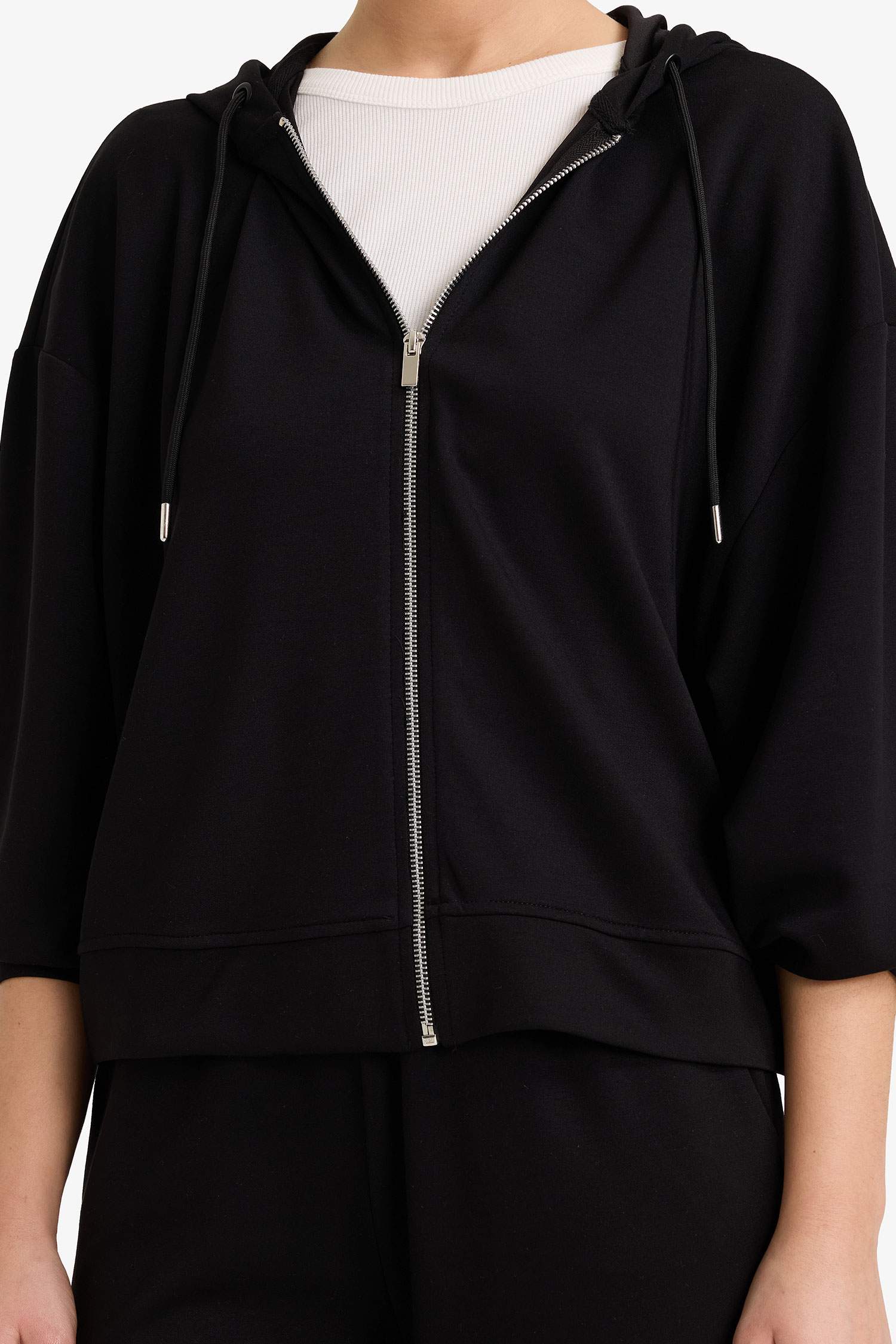 Boxy Fit Fermuarlı Sweatshirt