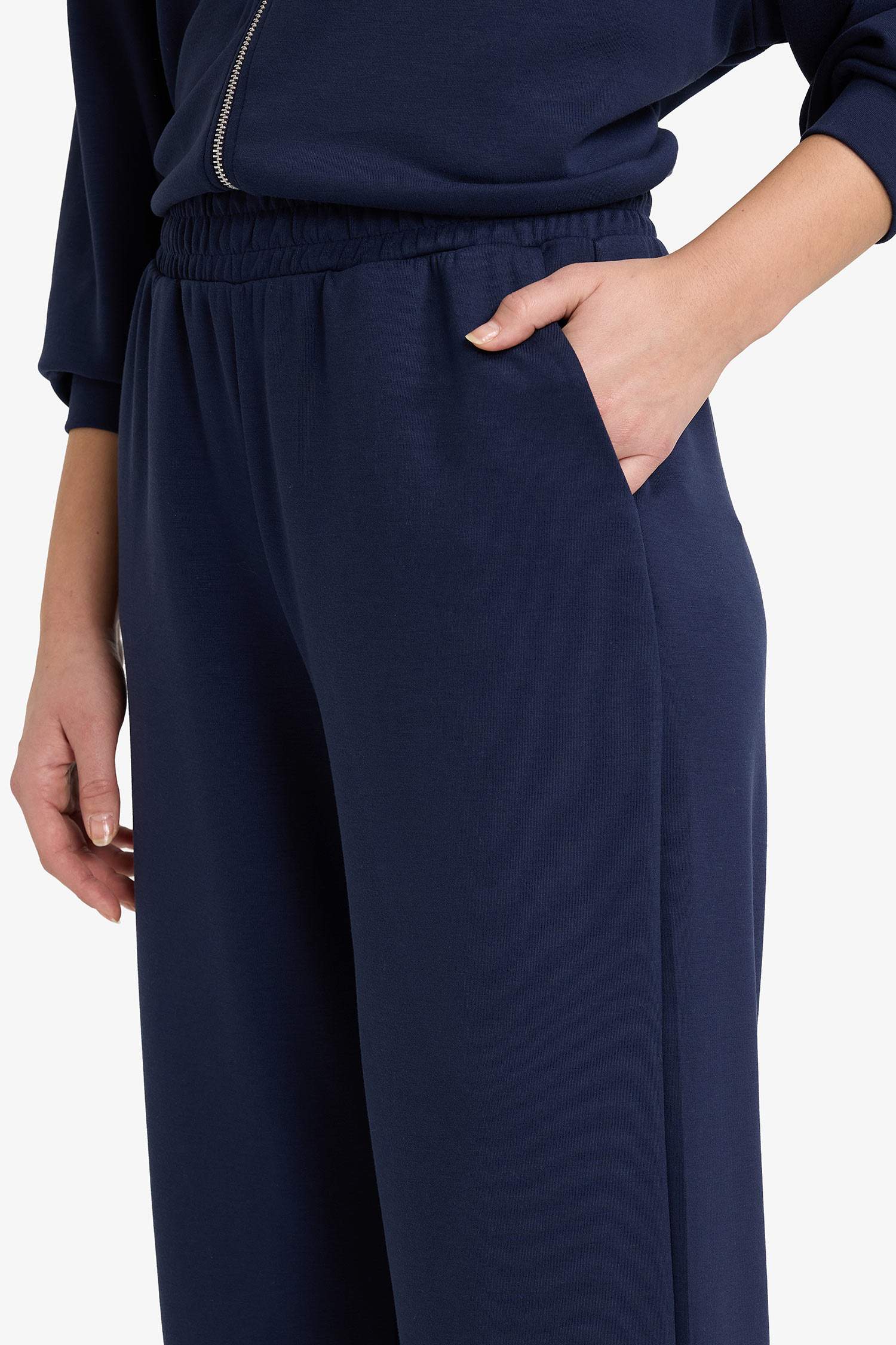 Straight Fit Basic Düz Geniş Paça Eşofman Altı