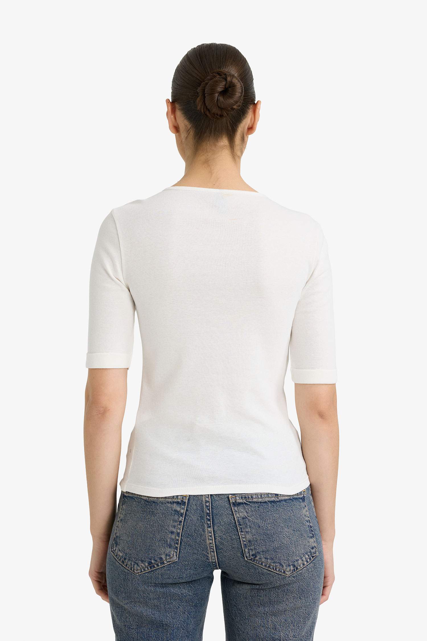 Slim Fit Crew Neck Ribbed T-shirt