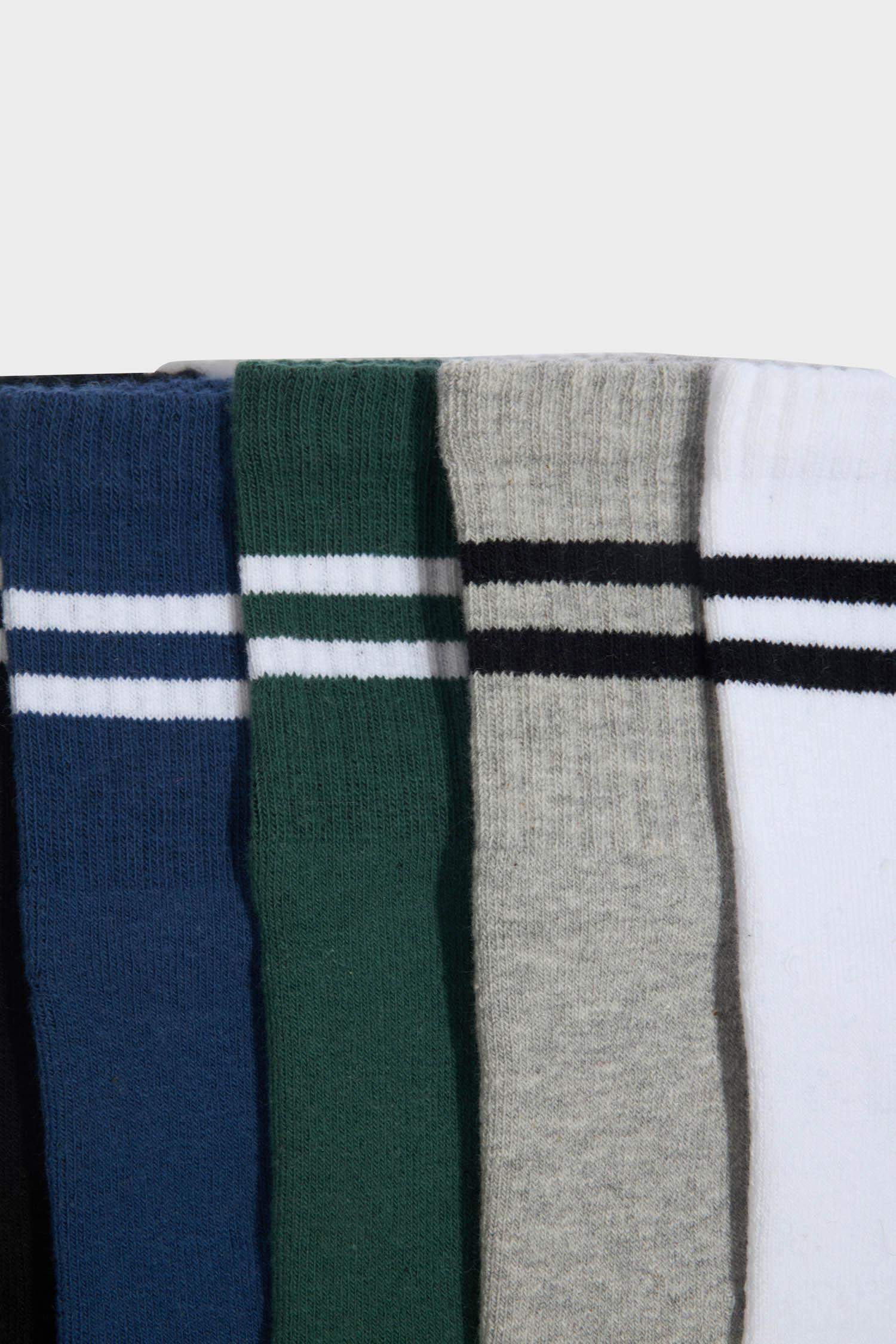 Erkek Bebek Kaydırmaz Taban 5'li Pamuklu Uzun Çorap