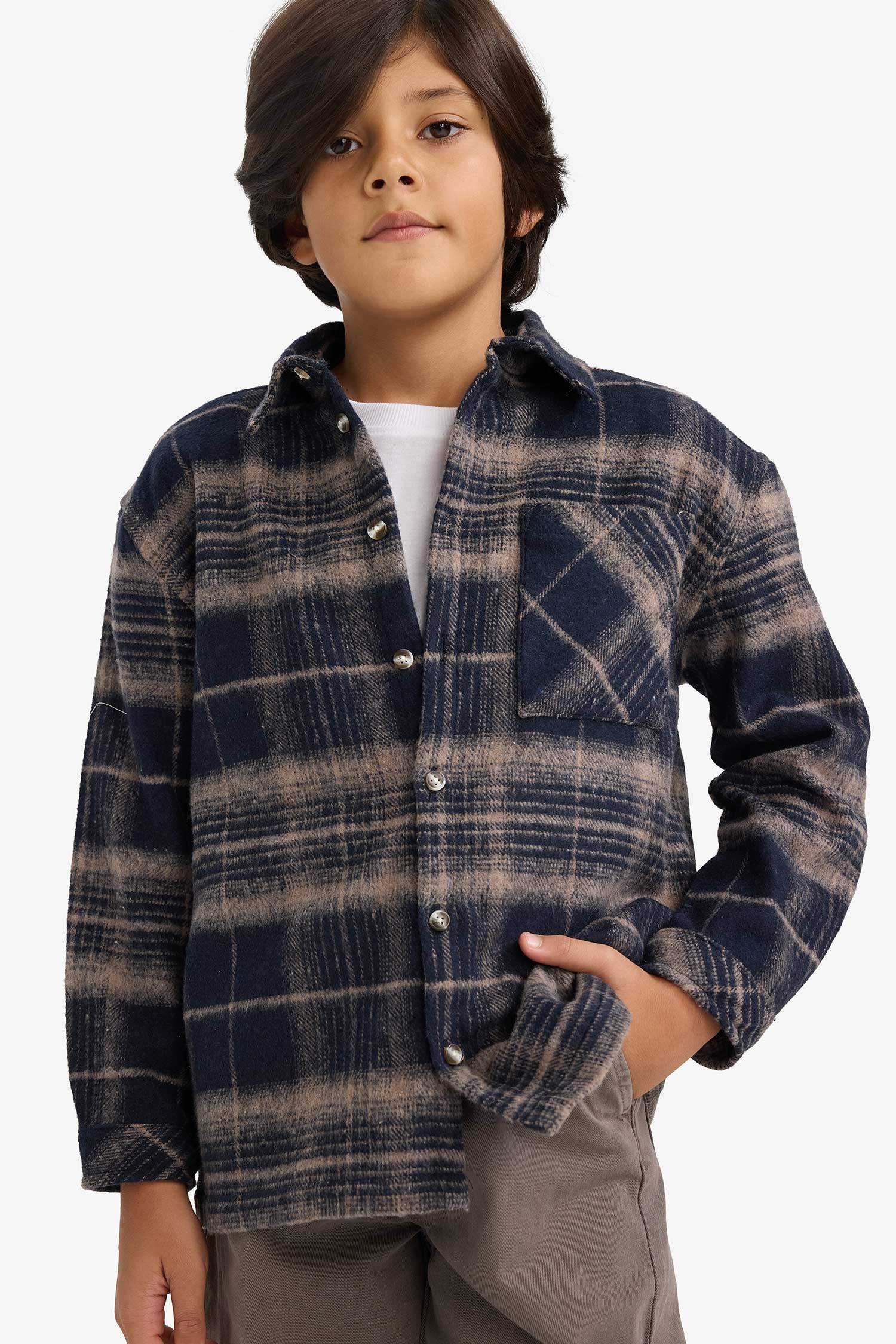 Regular Fit Plaid Long Sleeve Shirt