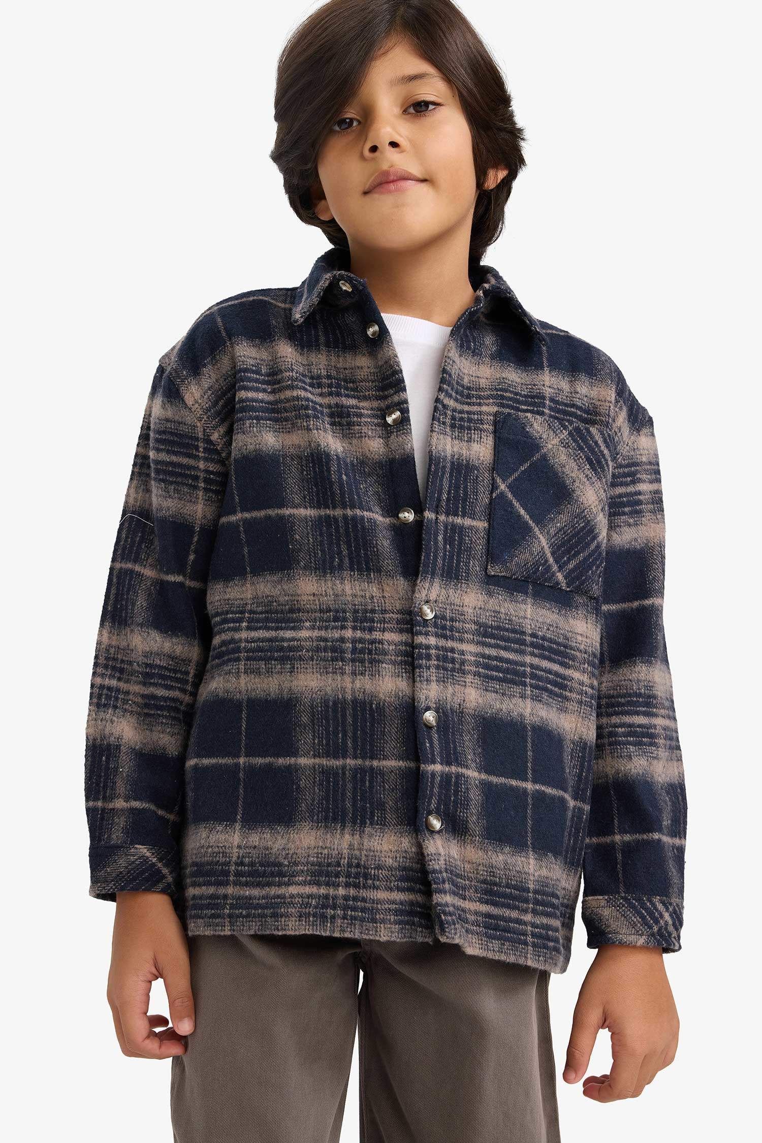 Regular Fit Plaid Long Sleeve Shirt