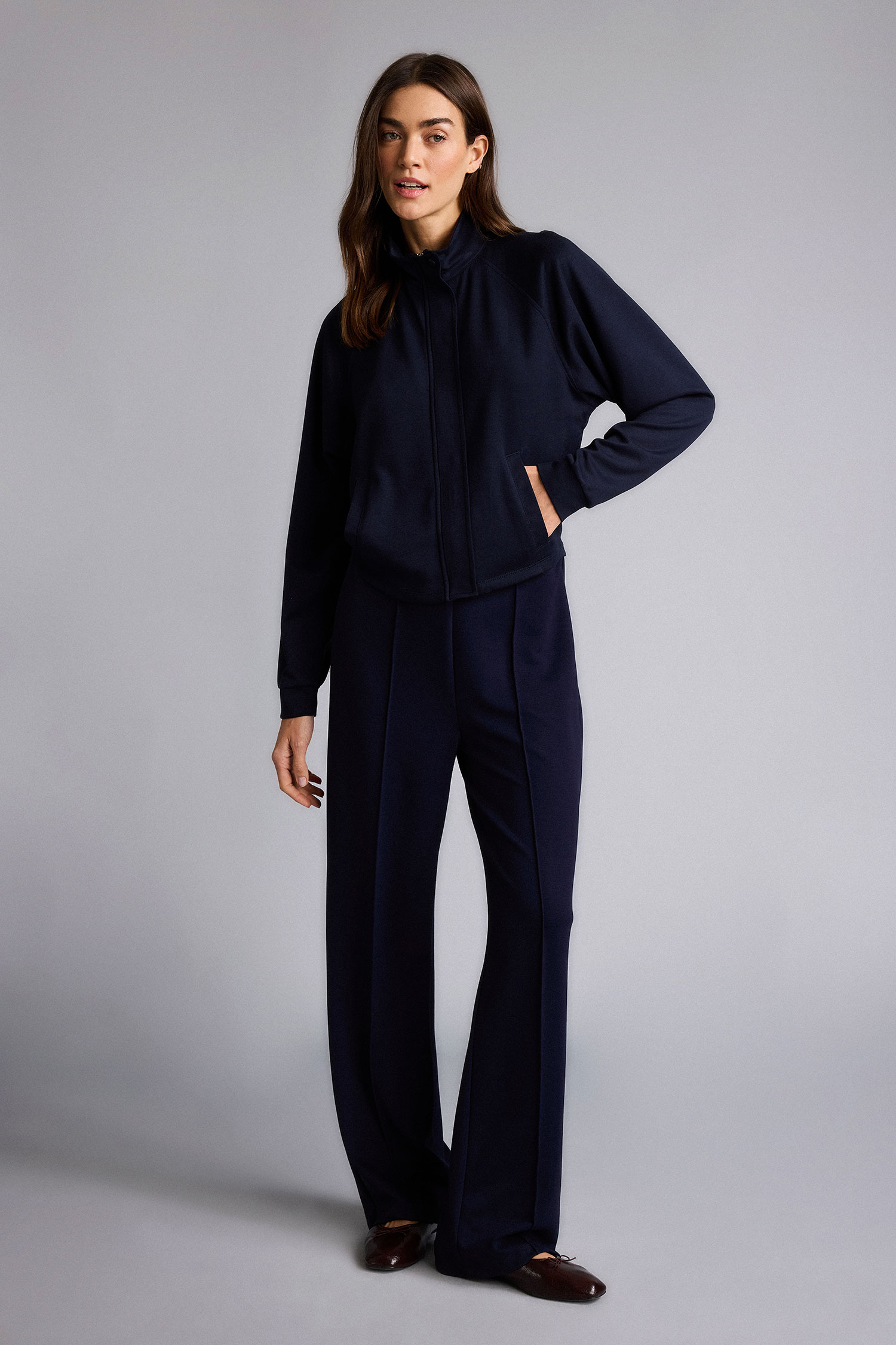 DeFacto Relax Fit Hakim Yaka Basic Hırka Sweatshirt görsel 2