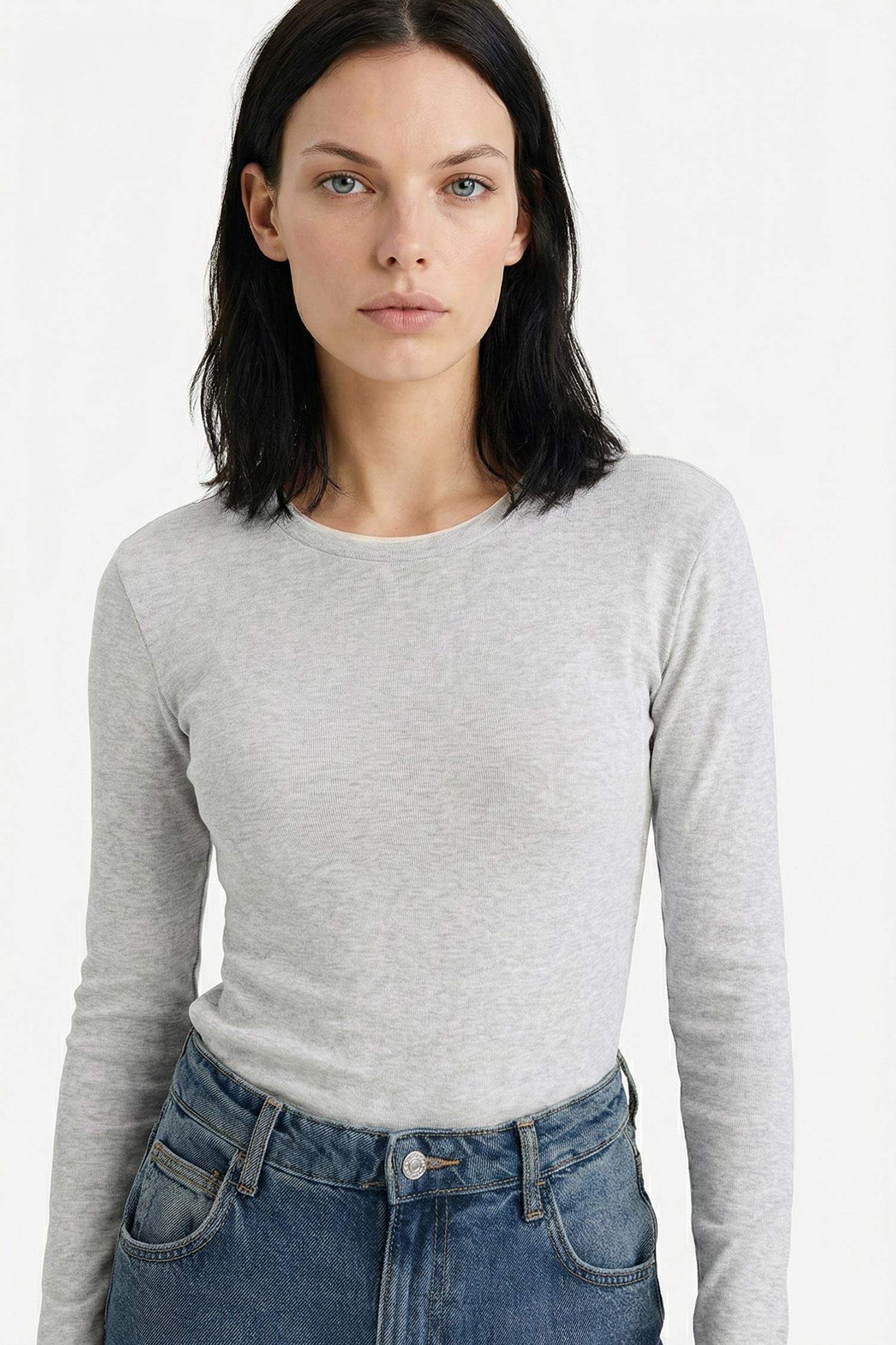 Slim Fit Crew Neck Ribbed T-Shirt