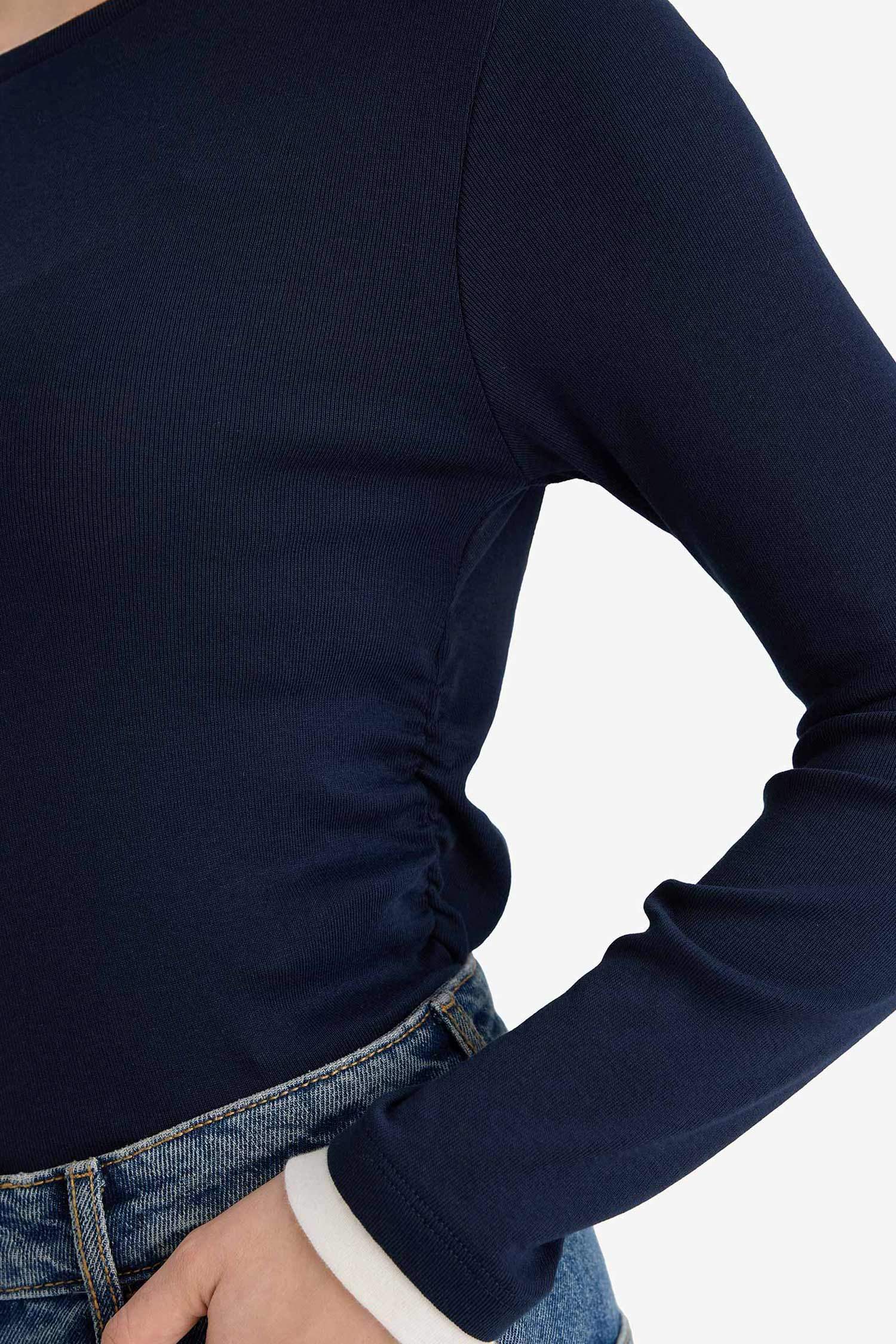 Slim Fit Ribbed Long Sleeve T-Shirt