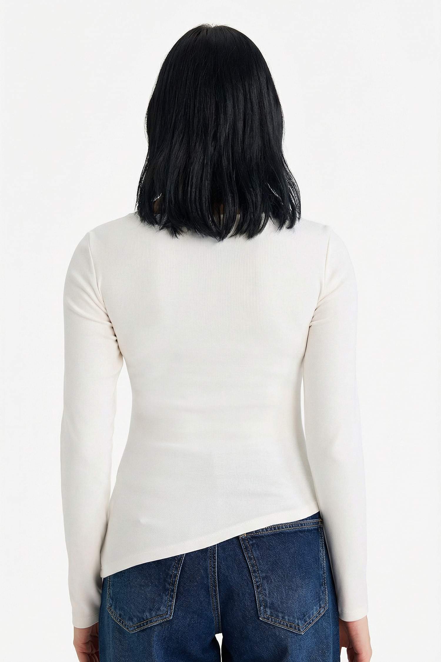 Slim Fit Crew Neck Ribbed Long Sleeve T-Shirt