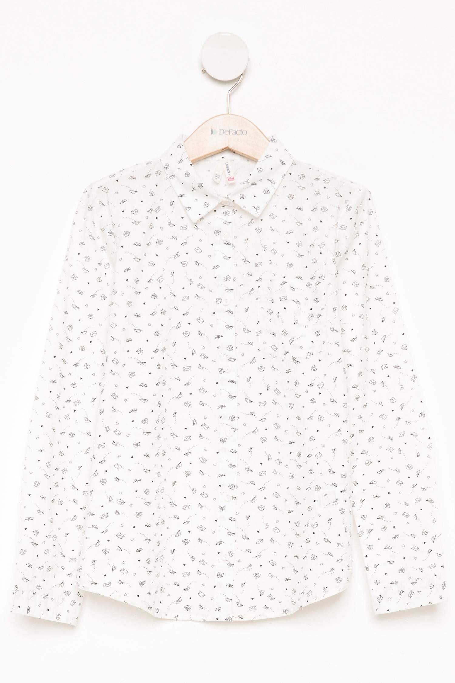 Defacto Baskılı Genç Kız Gömlek. 3