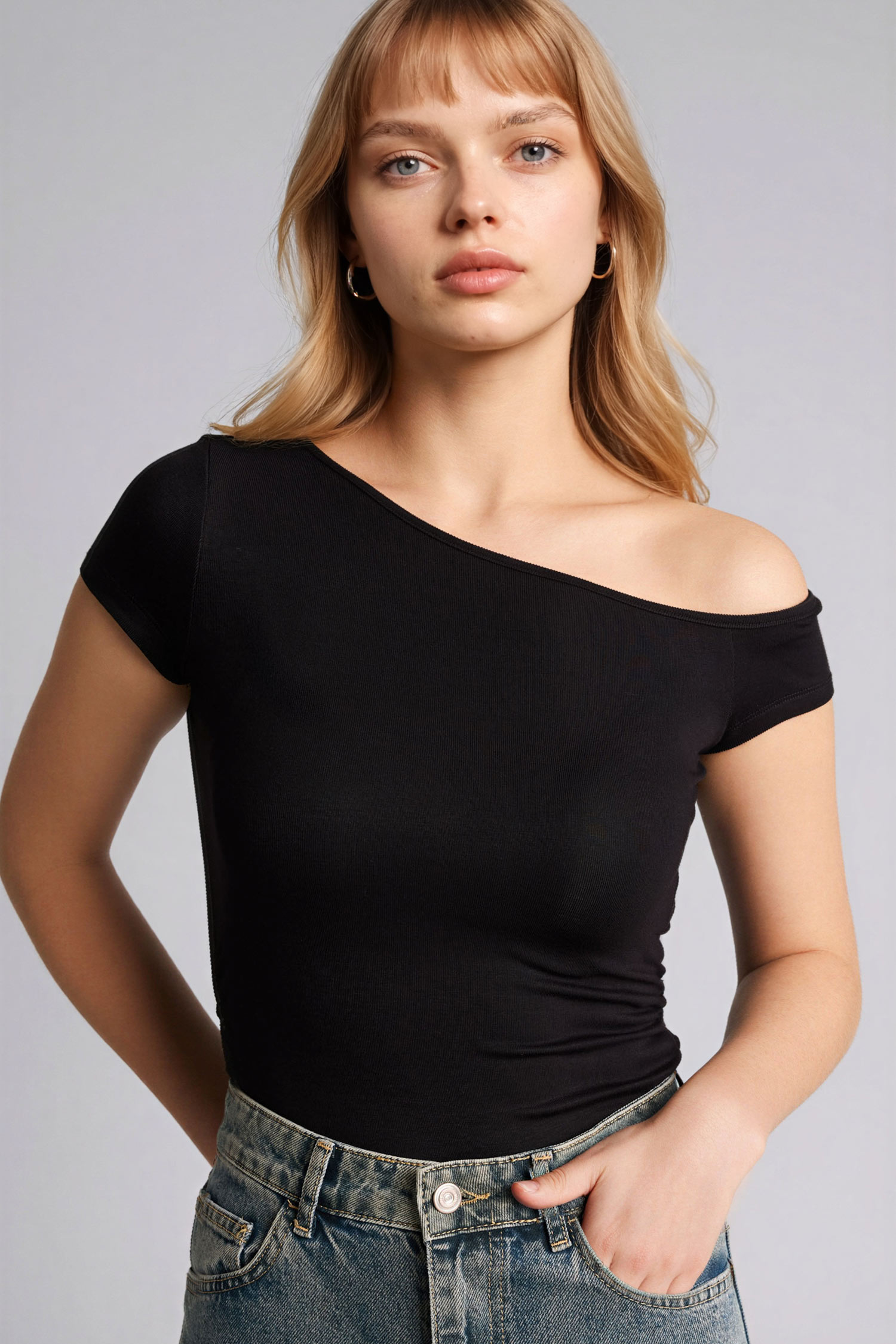 DeFacto Fitted Kısa kollu Modal Bluz