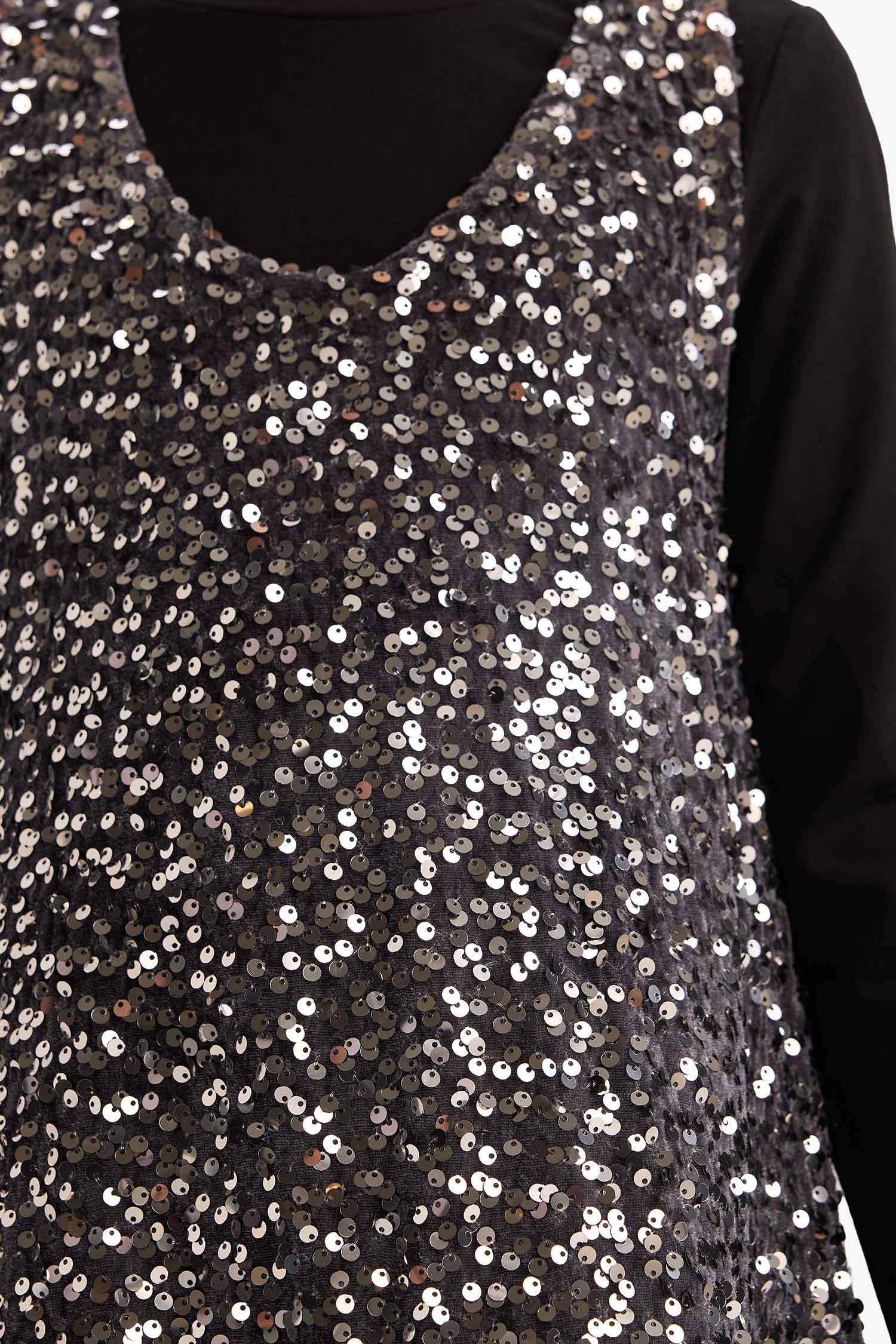 سيت بناتي فستان وتيشيرت ردن طويل - قطعتين