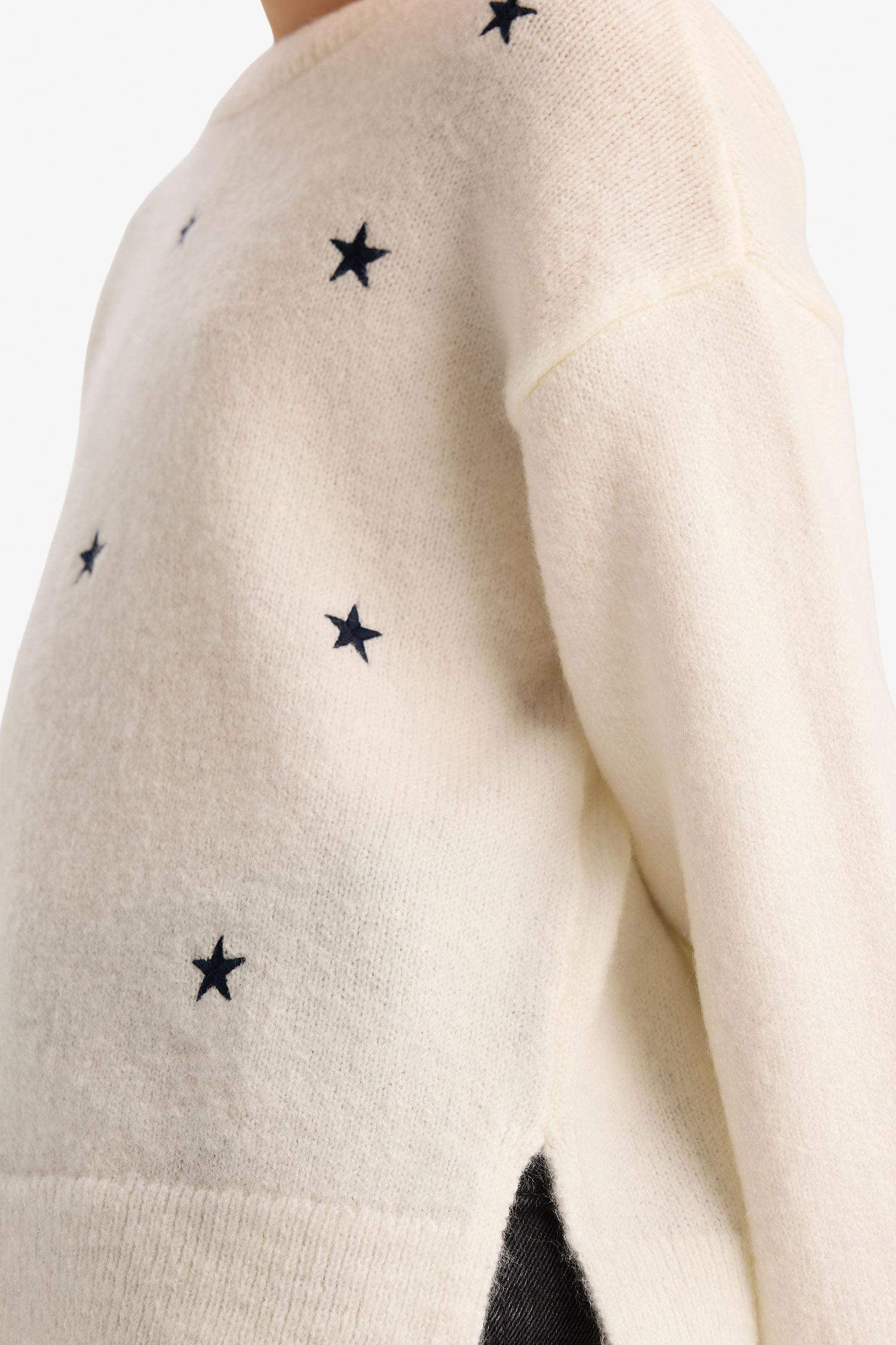 Kız Çocuk Bisiklet Yaka Nakışlı Kazak