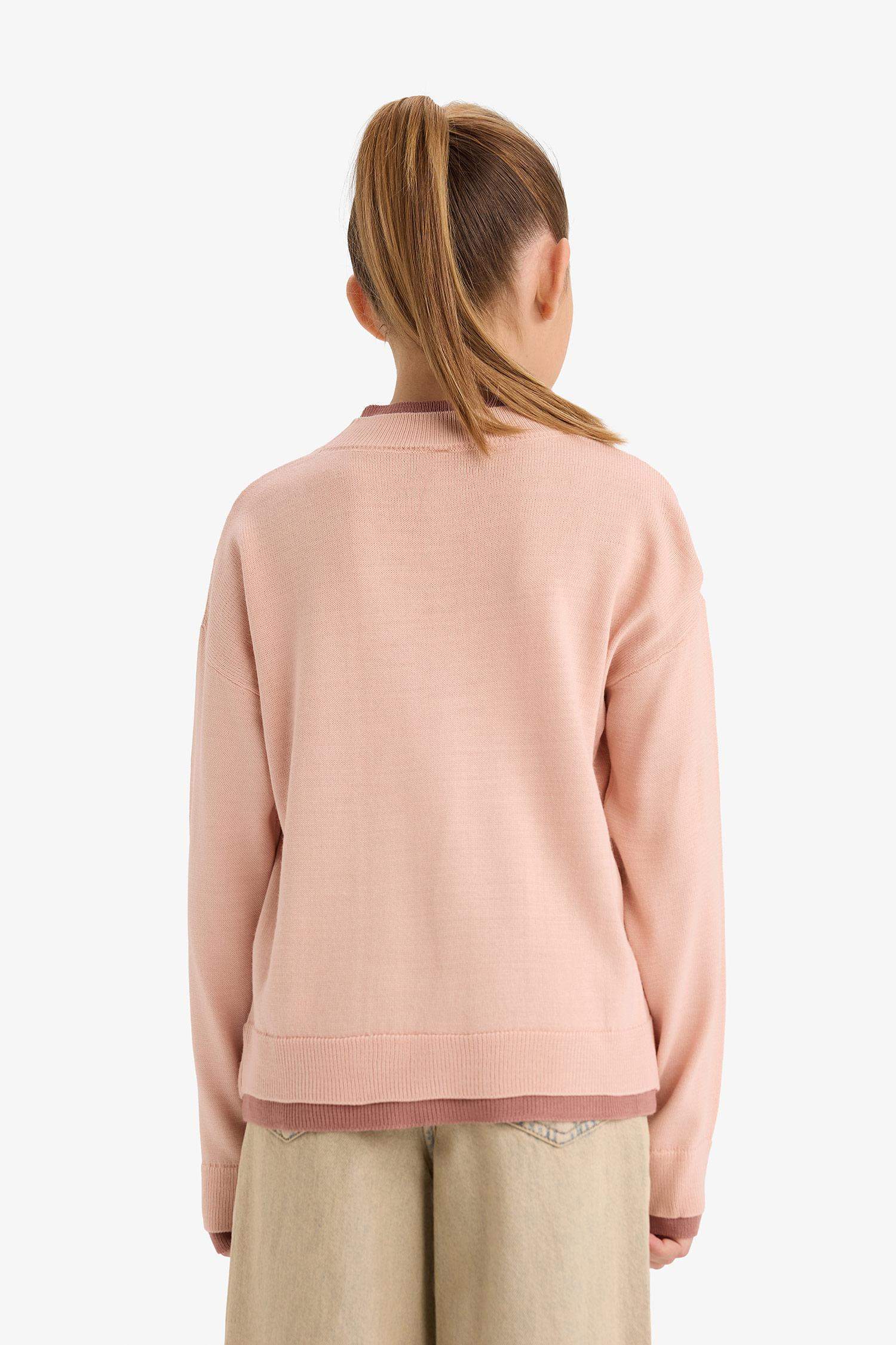 Kız Çocuk Bisiklet Yaka Triko Kazak