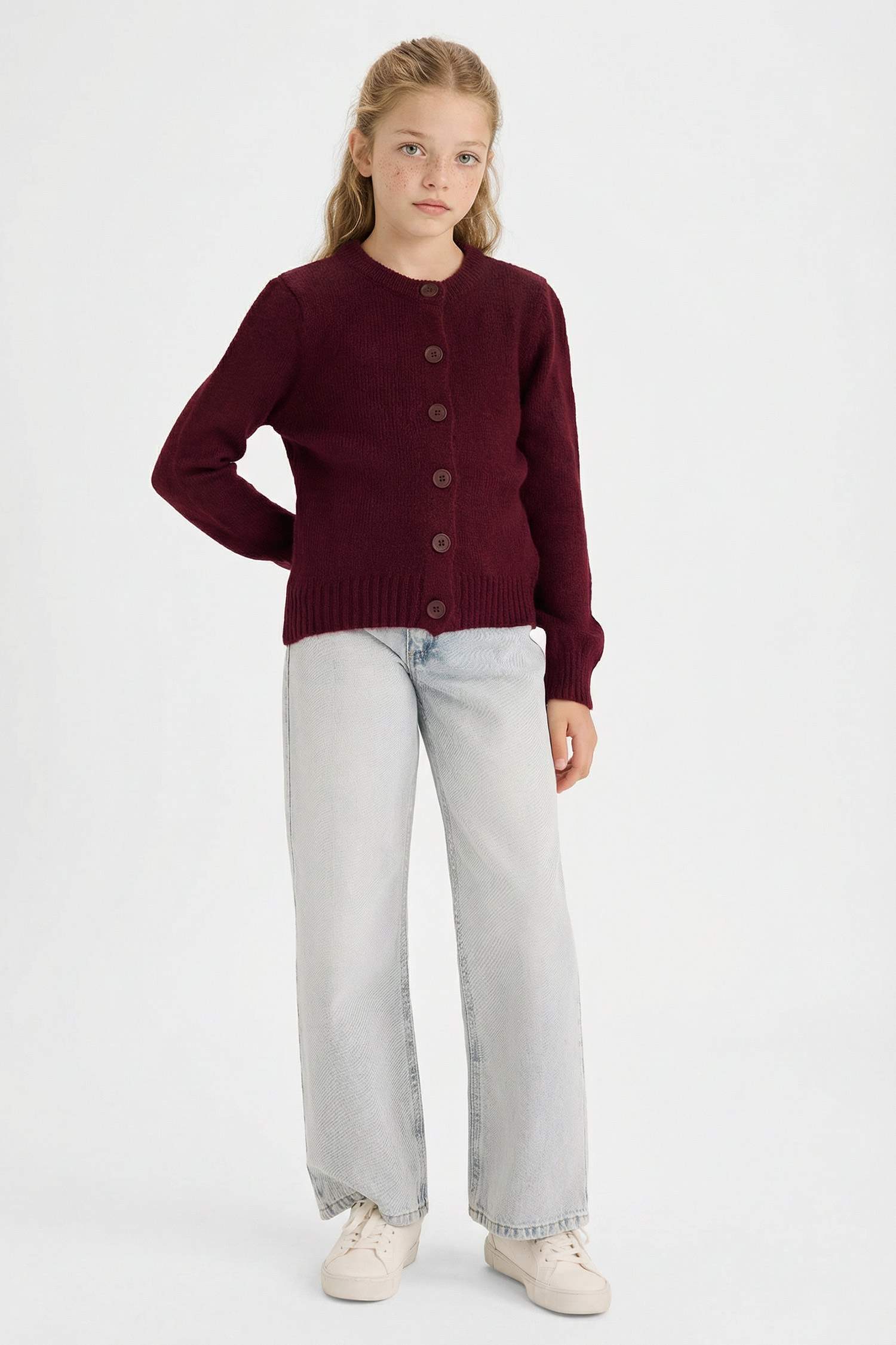 Girl Buttoned Knit Cardigan