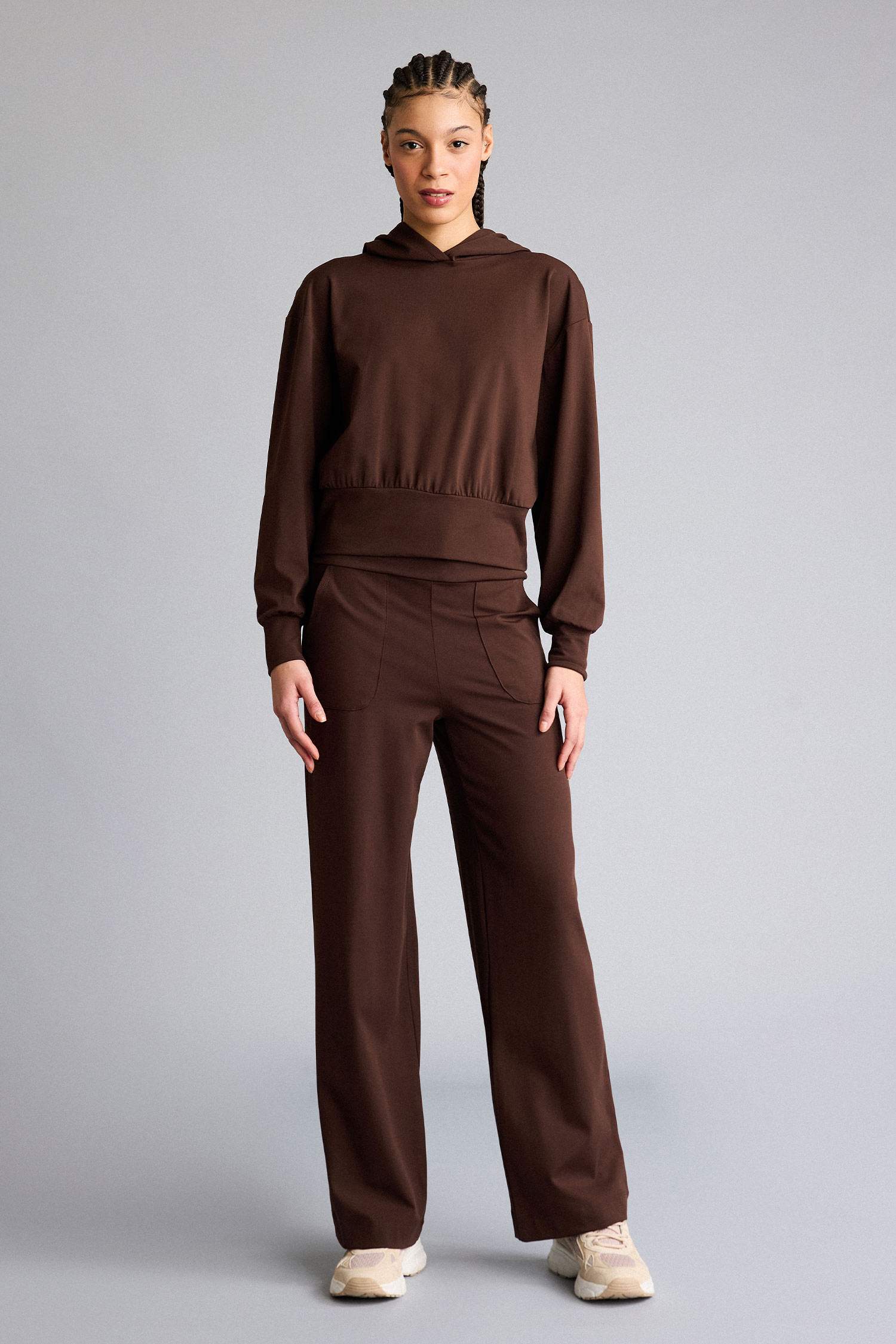 Wide Leg Long Pocketed Sports Pants