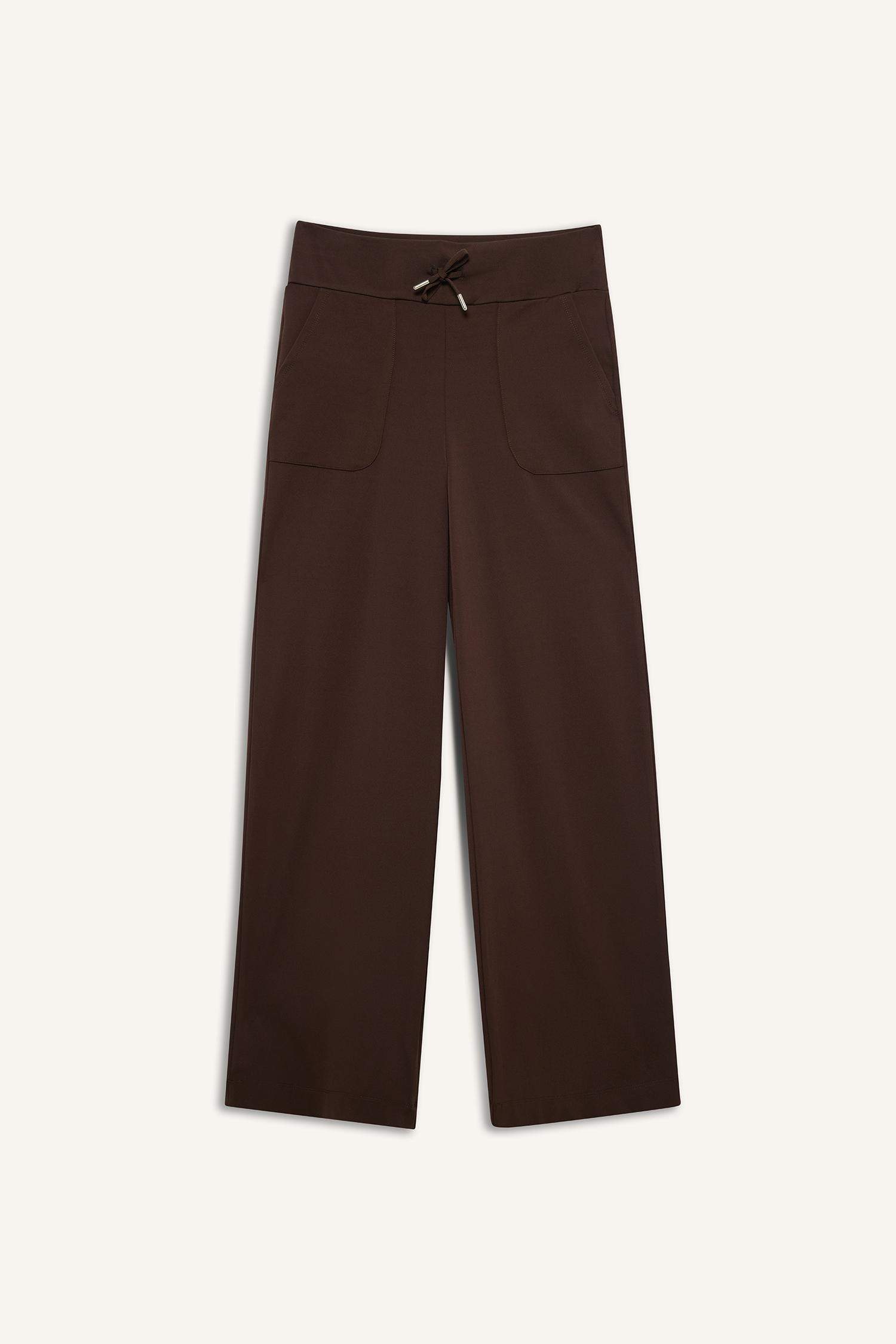 بنطرون بجامة رياضي وايد ليج برجل واسع بجيب