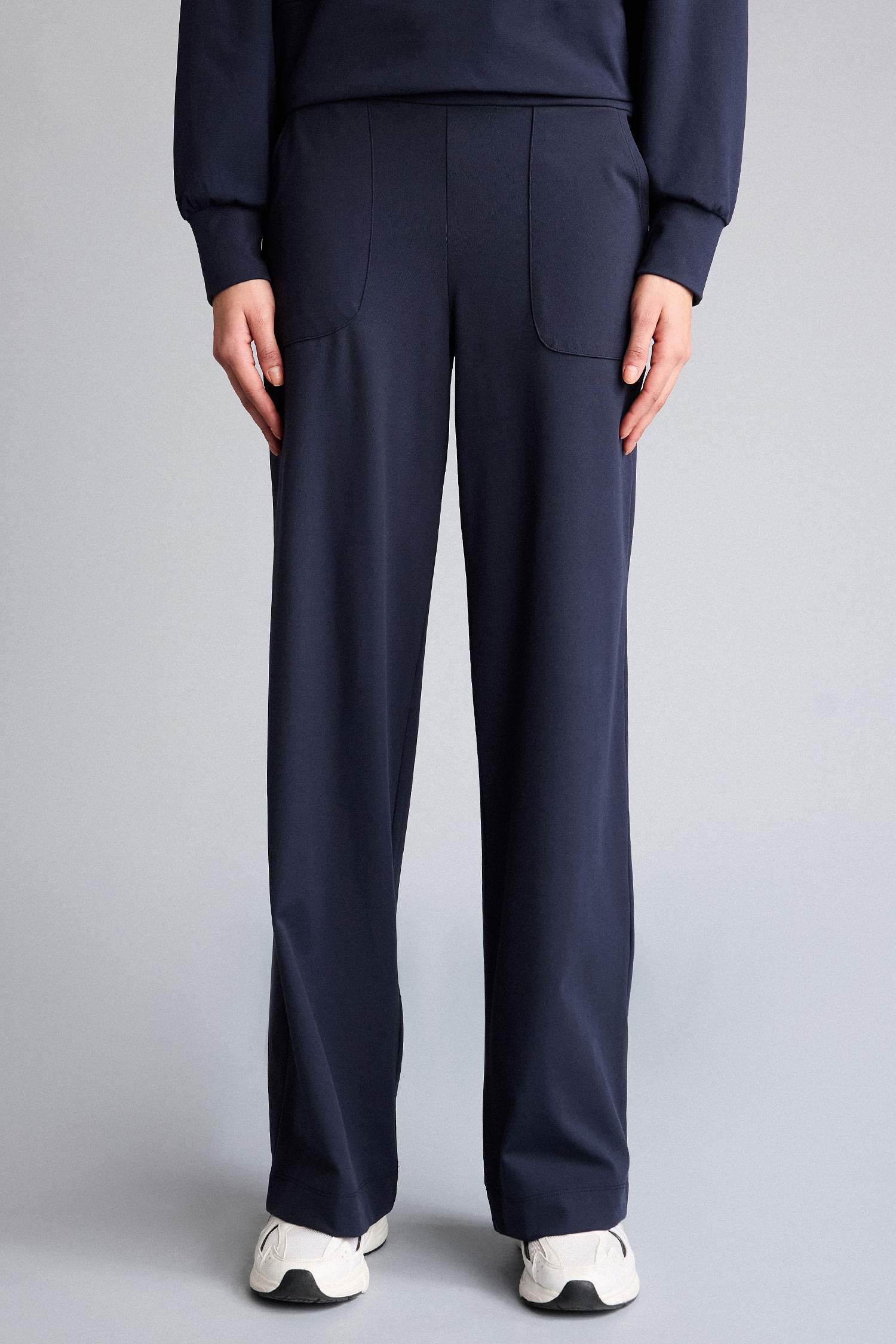 Wide Leg Long Pocketed Sports Pants