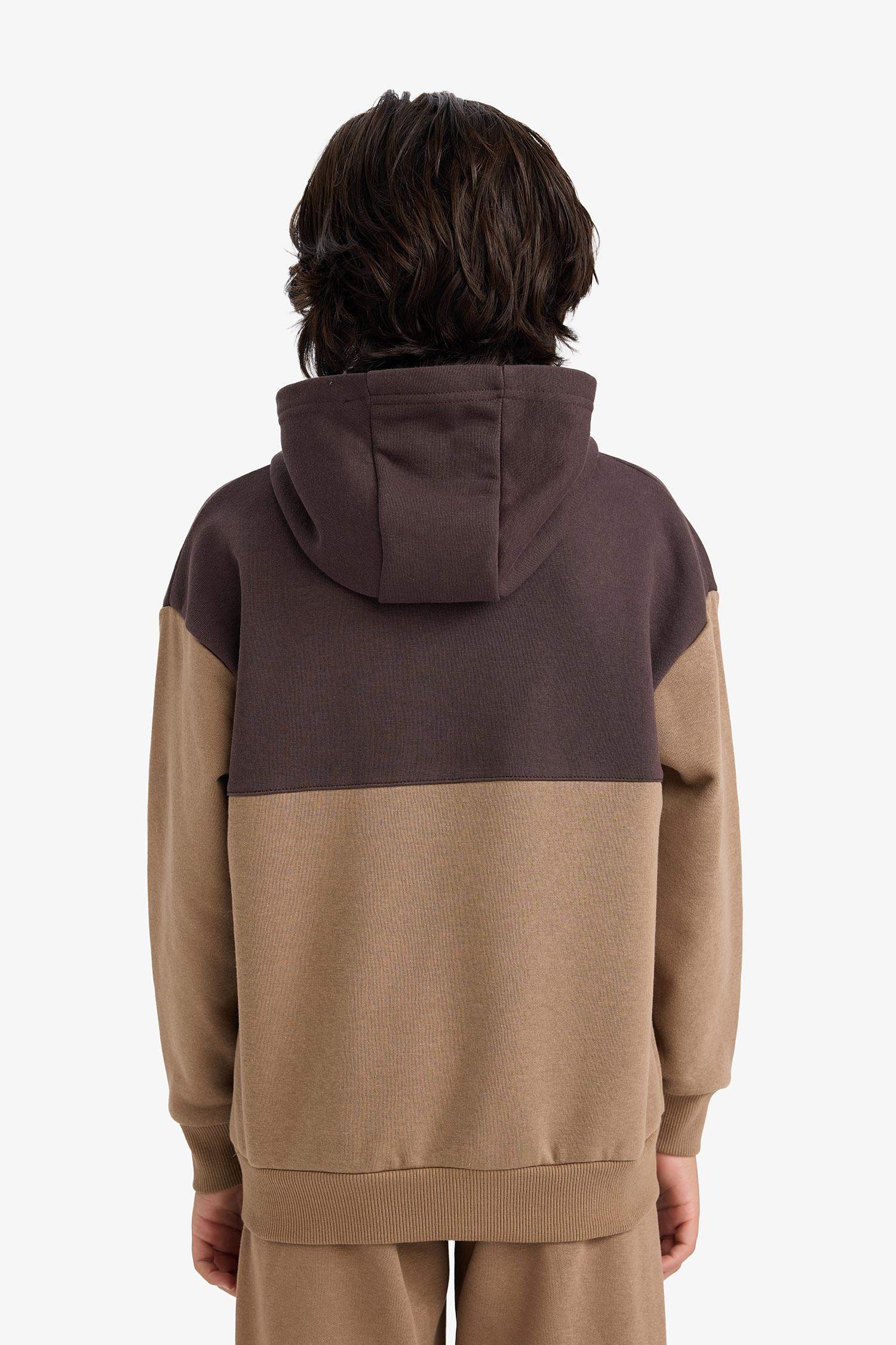 Oversize Fit Printed Hooded Sweatshirt