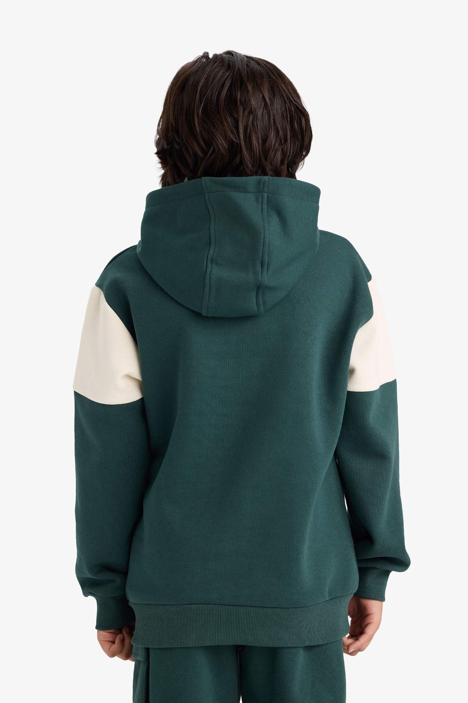 Kapüşonlu Baskılı İçi Yumuşak Tüylü Sweatshirt Erkek Çocuk
