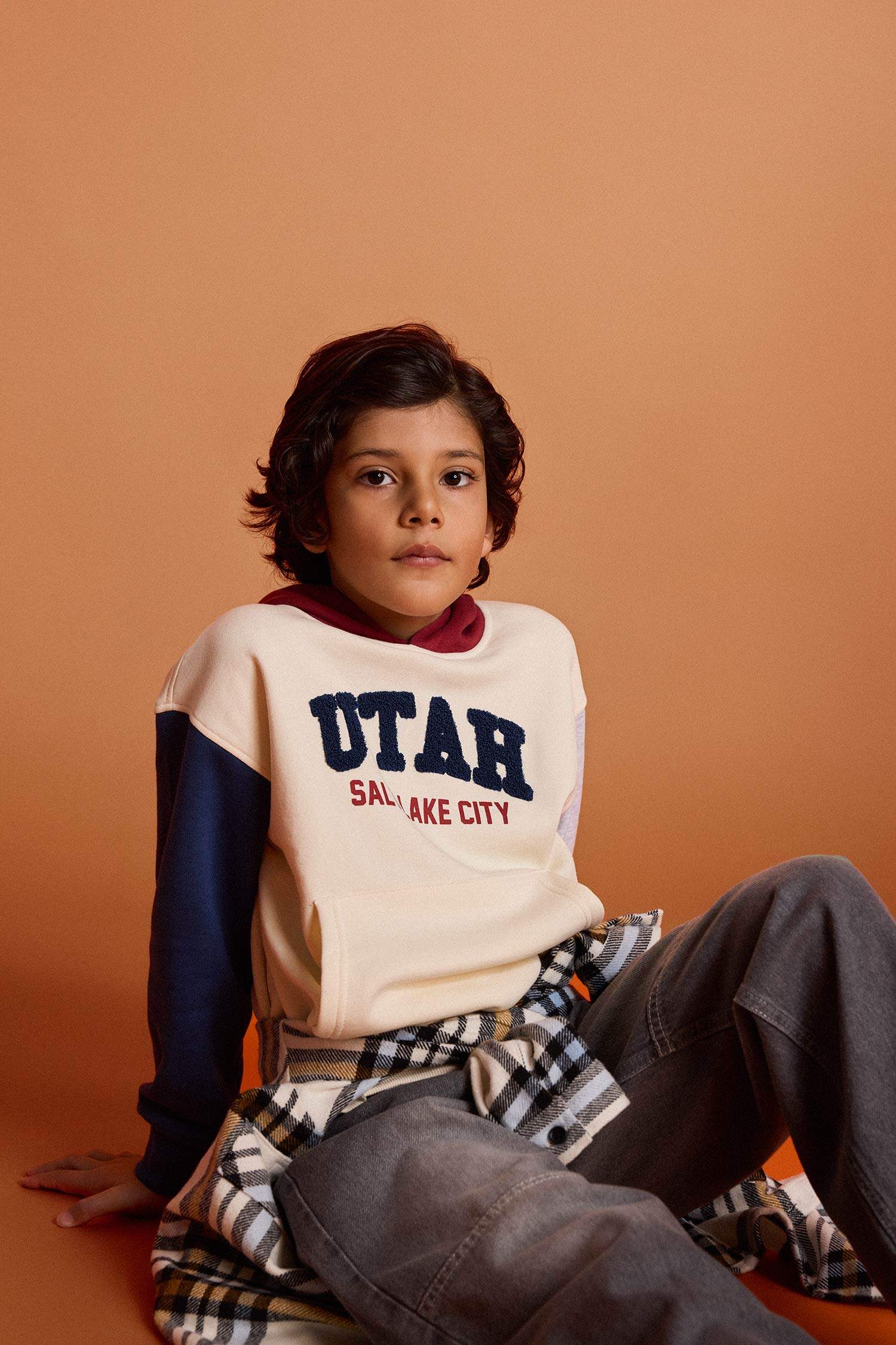 Oversize Fit Printed Hooded Sweatshirt