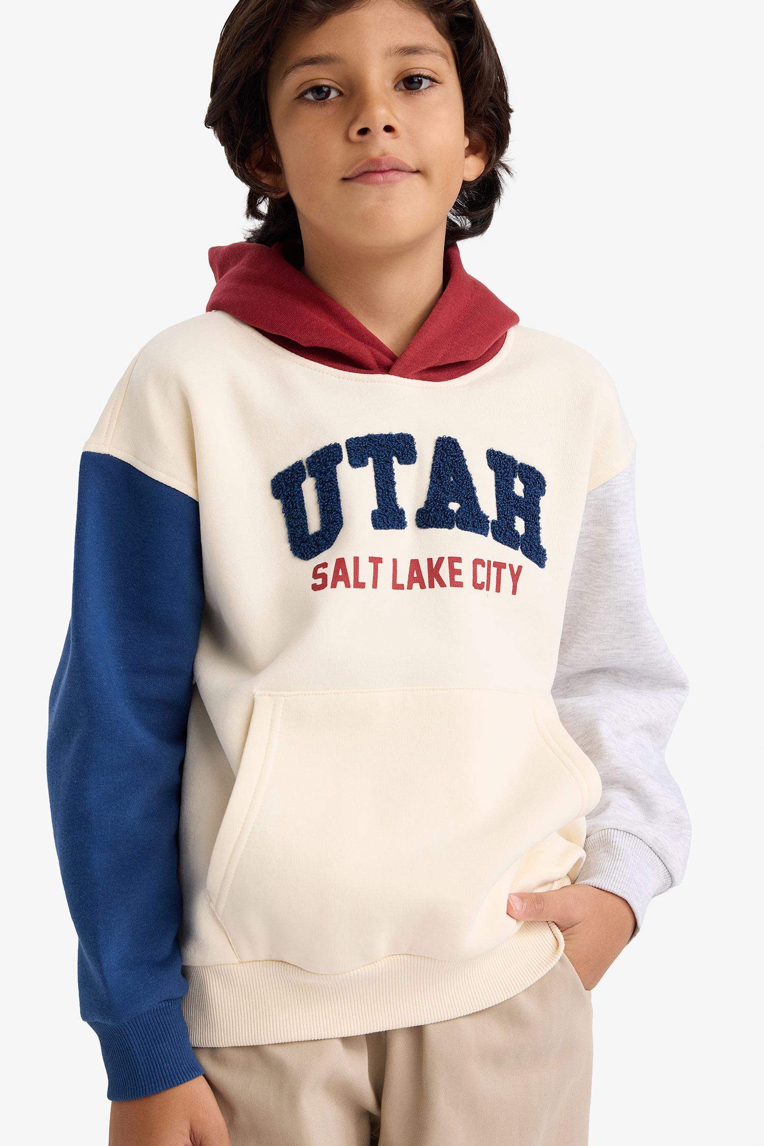 Oversize Fit Printed Hooded Sweatshirt