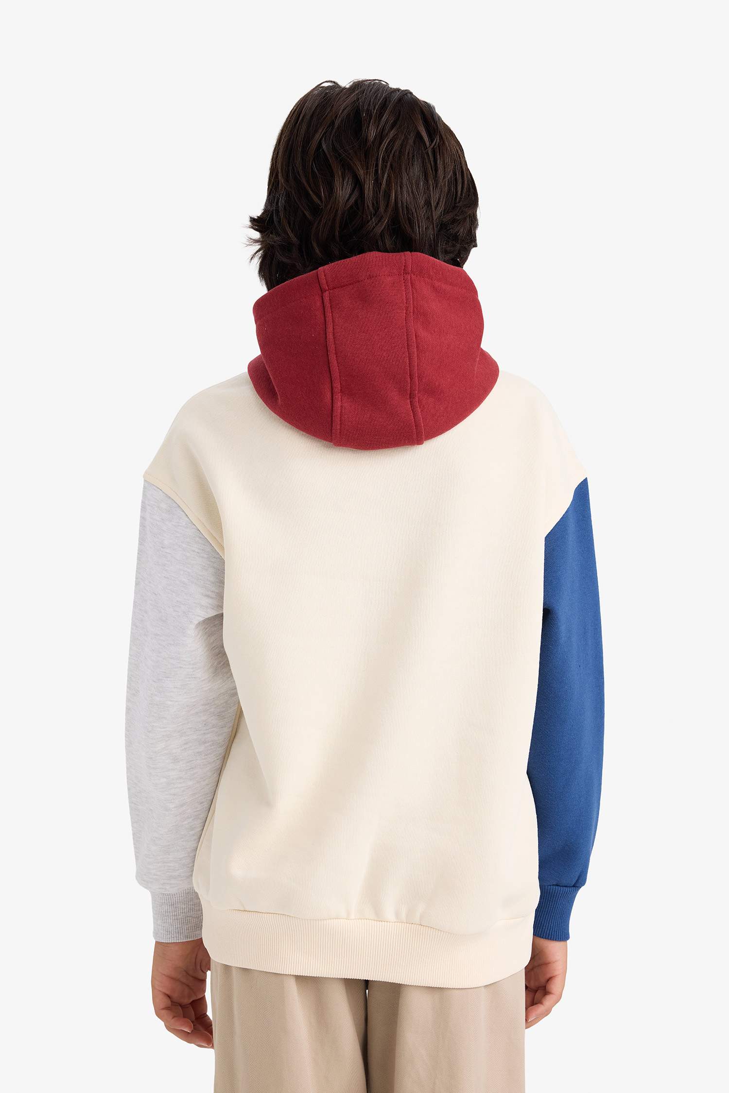 Erkek Çocuk Oversize Geniş Kalıp Kapüşonlu Baskılı İçi Yumuşak Tüylü Sweatshirt