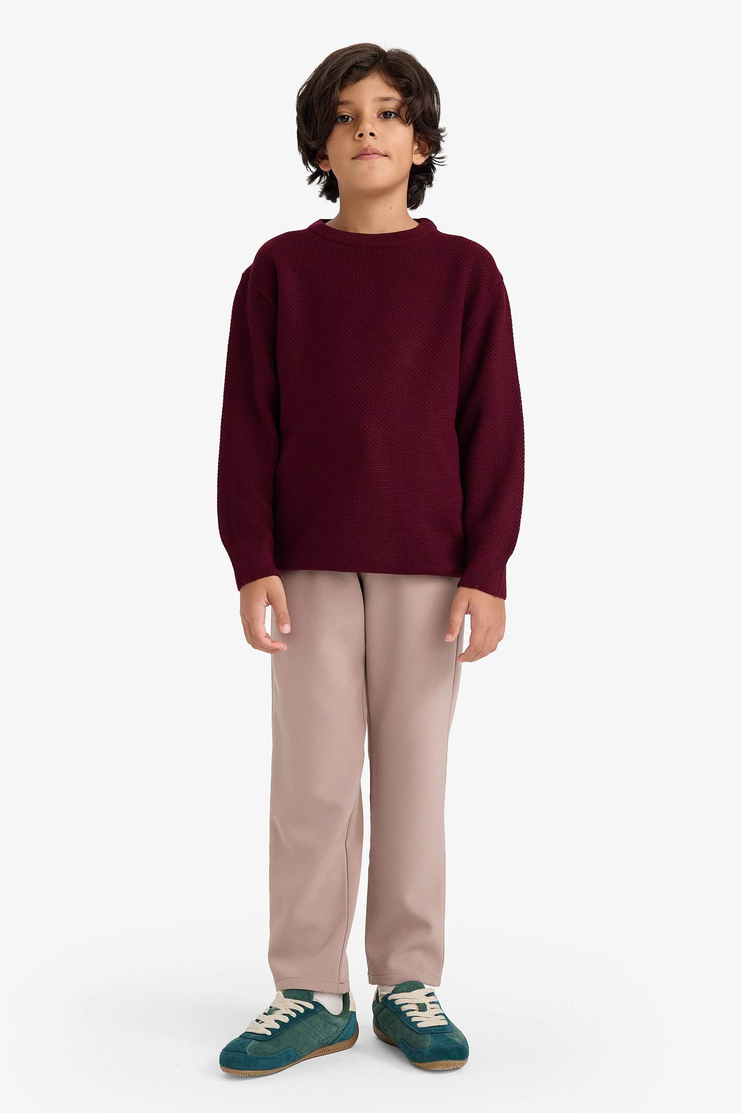 بلوز صوف ولادي قصة عادية بياخة مستديرة