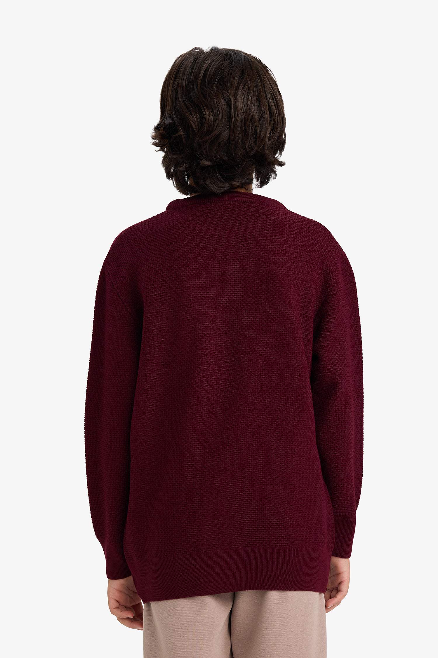 بلوز صوف ولادي قصة عادية بياخة مستديرة