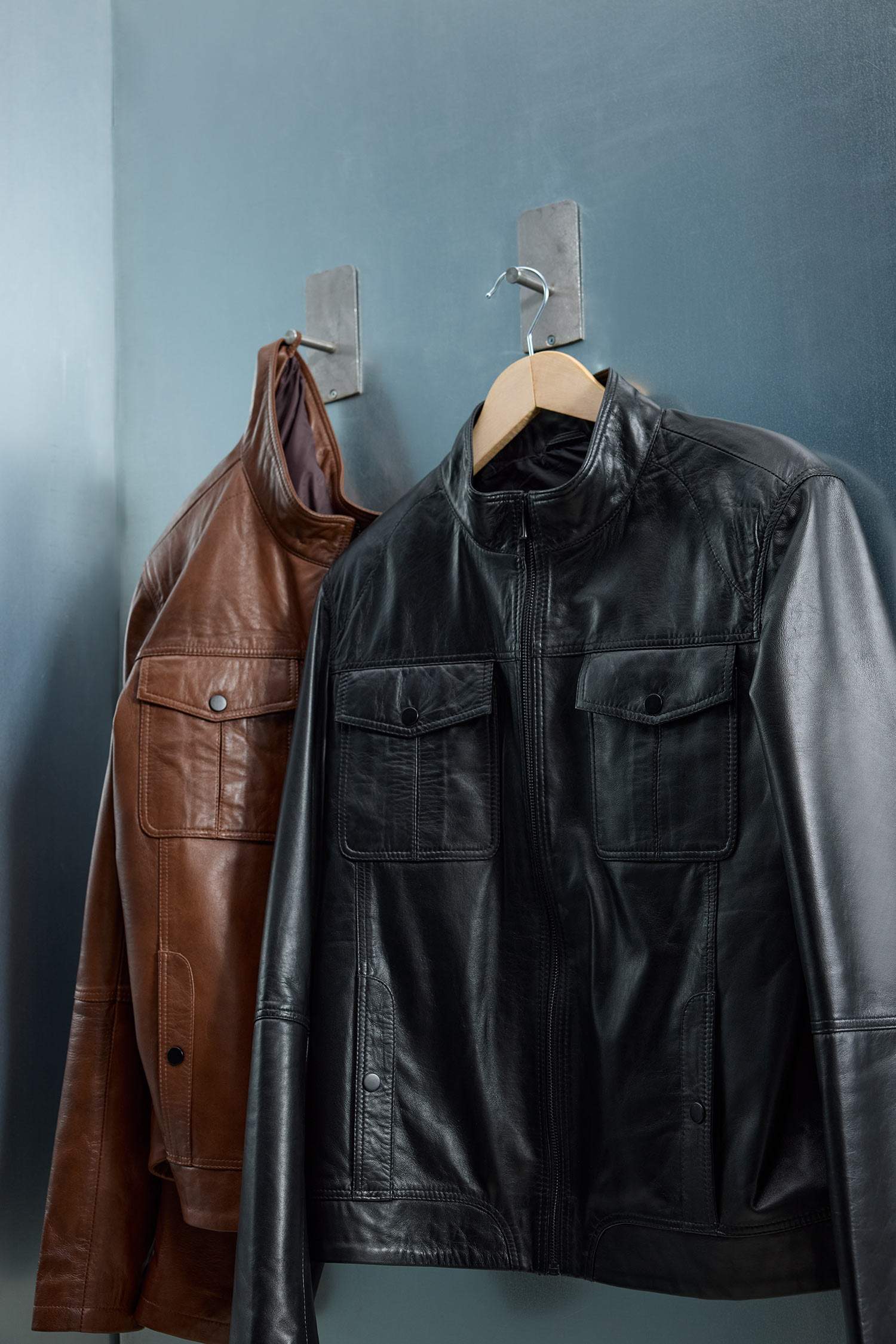 %100 Deri Premium Slim Fit Dar Kesim Dik Yaka Astarlı Fermuarlı Mont