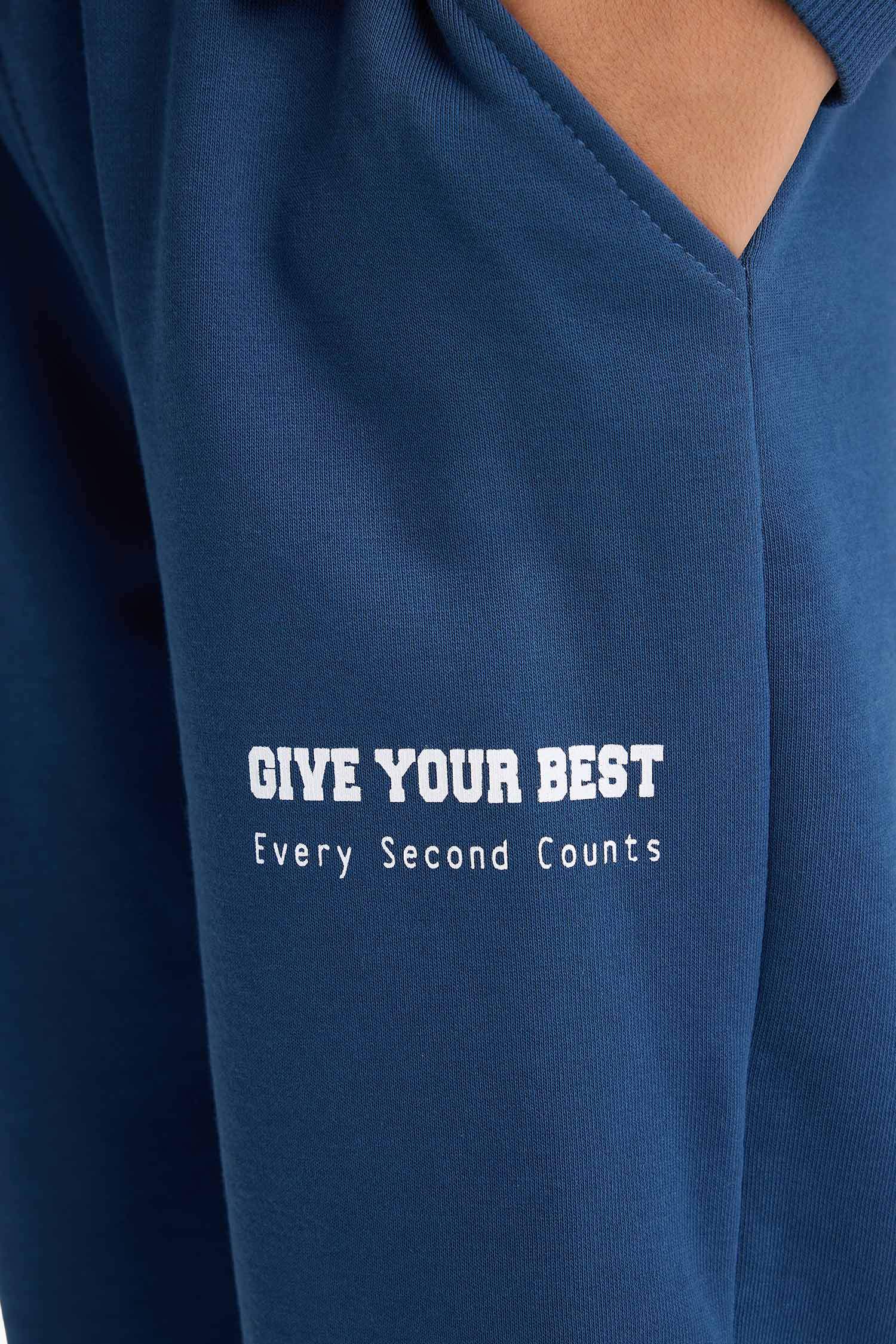 Erkek Çocuk 2'li Takım Baskılı Kapüşonlu Sweatshirt Eşofman Altı