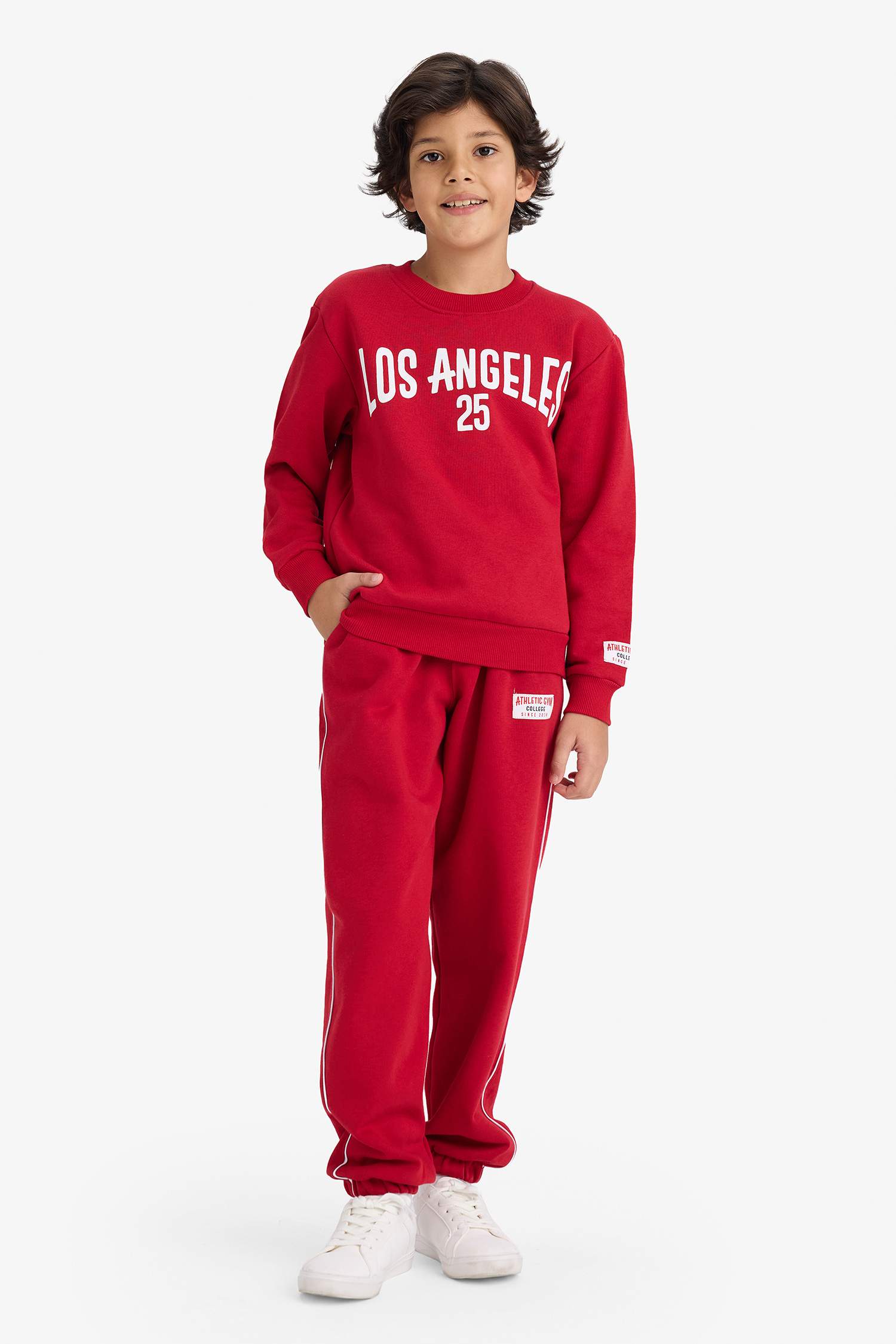 Erkek Çocuk 2'li Takım Baskılı Sweatshirt Eşofman Altı