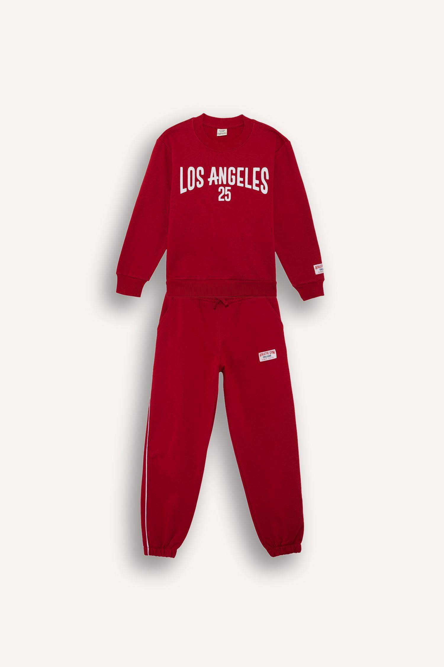 Erkek Çocuk 2'li Takım Baskılı Sweatshirt Eşofman Altı