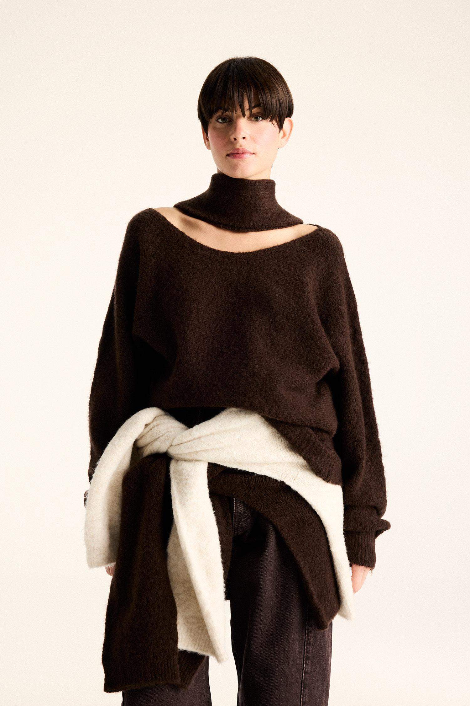 Regular Fit Kayık Yaka Triko Kazak