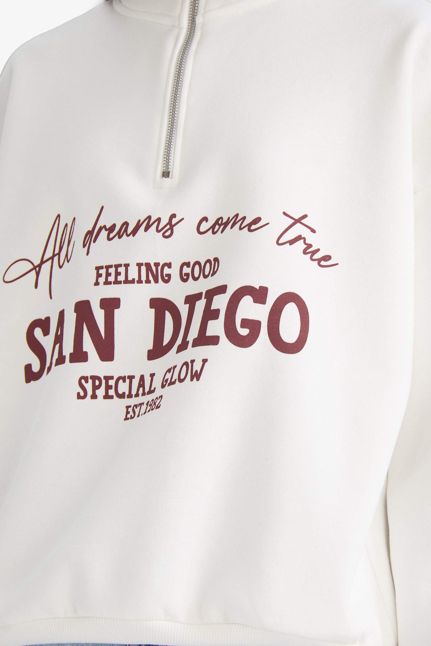 Oversize Fit Printed Long Sleeve Sweatshirt