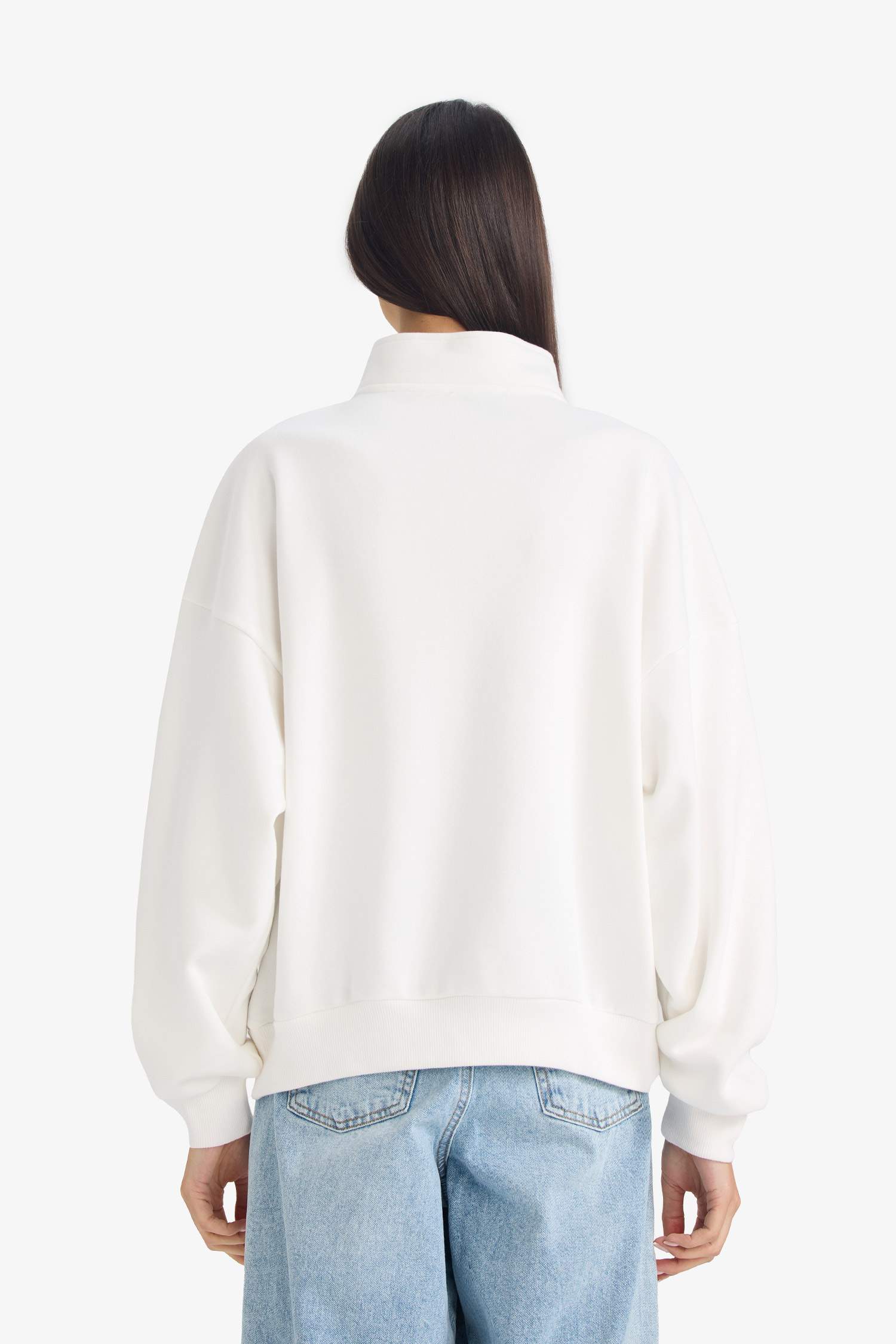 Oversize Fit Printed Long Sleeve Sweatshirt