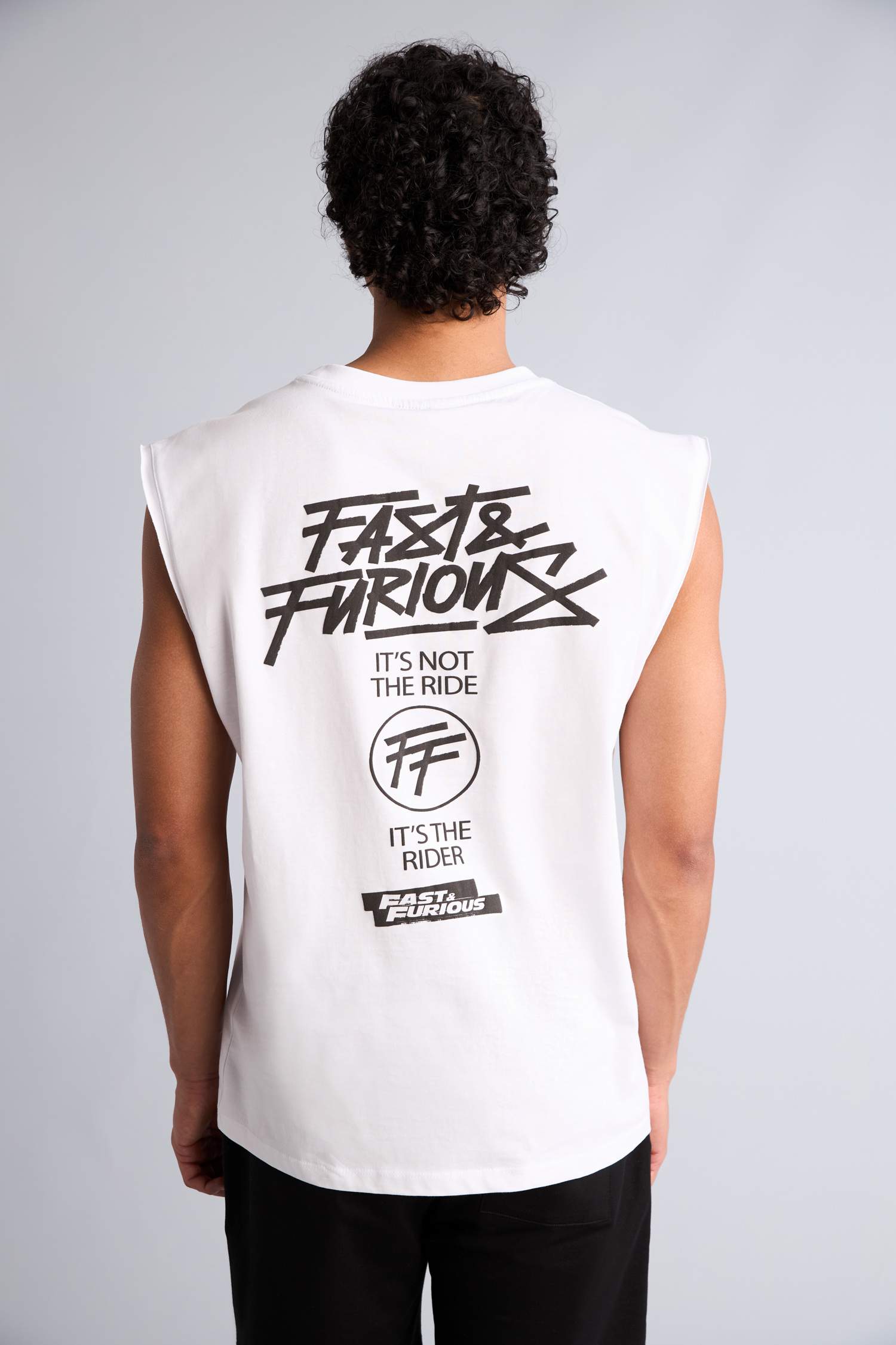 White MAN Fast & Furious Boxy Fit Printed Tank Top 3524522 | DeFacto