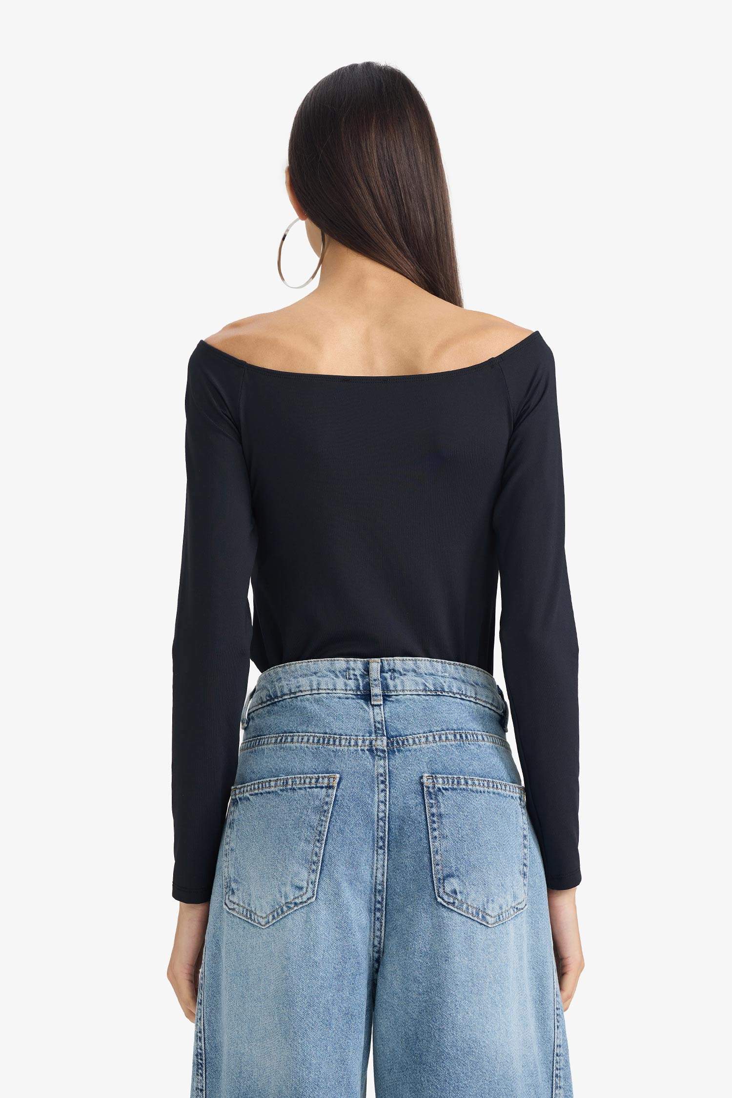 Body basique à manches longues pour femme