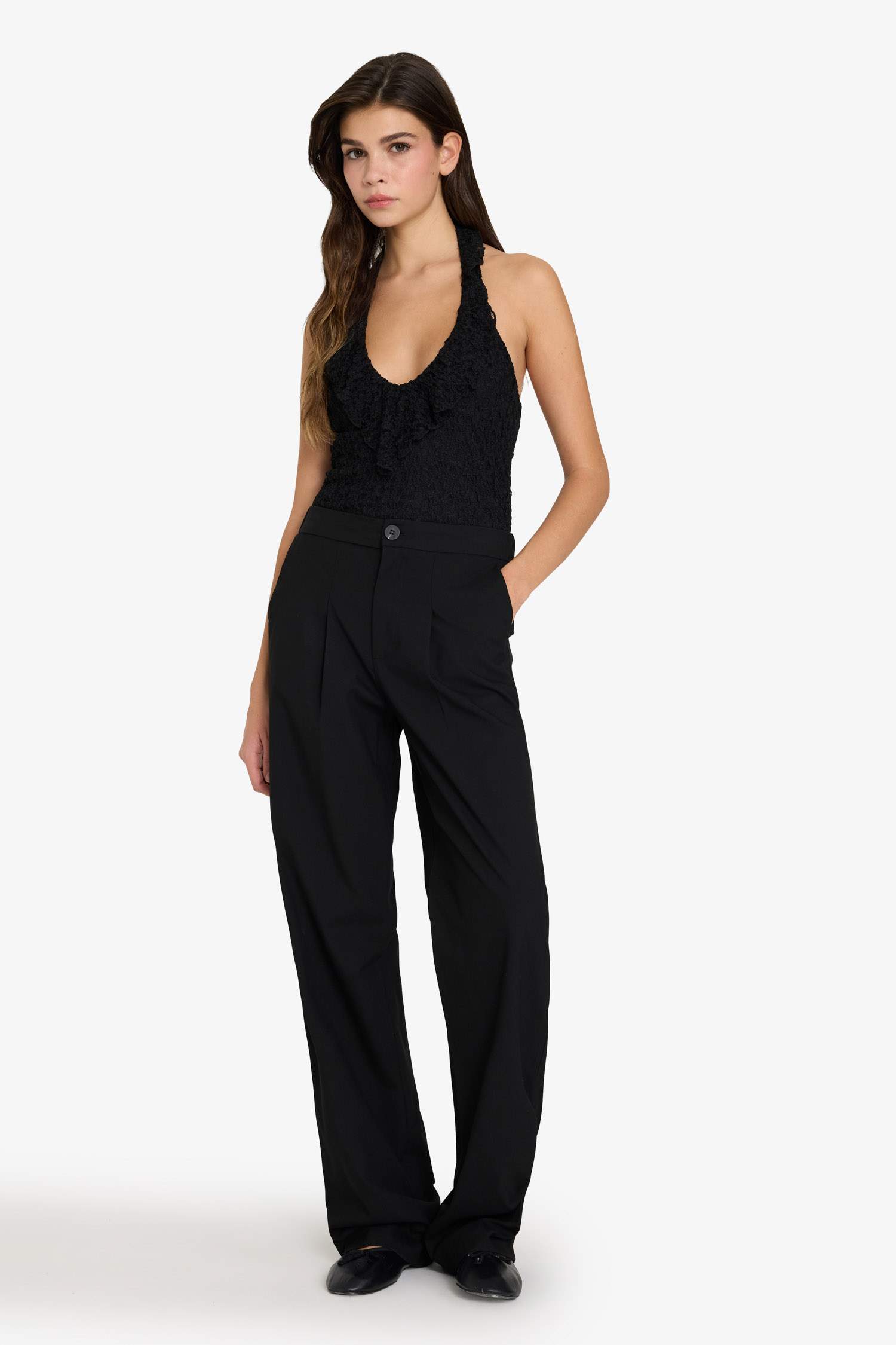 Halter Yaka Dantel Bluz