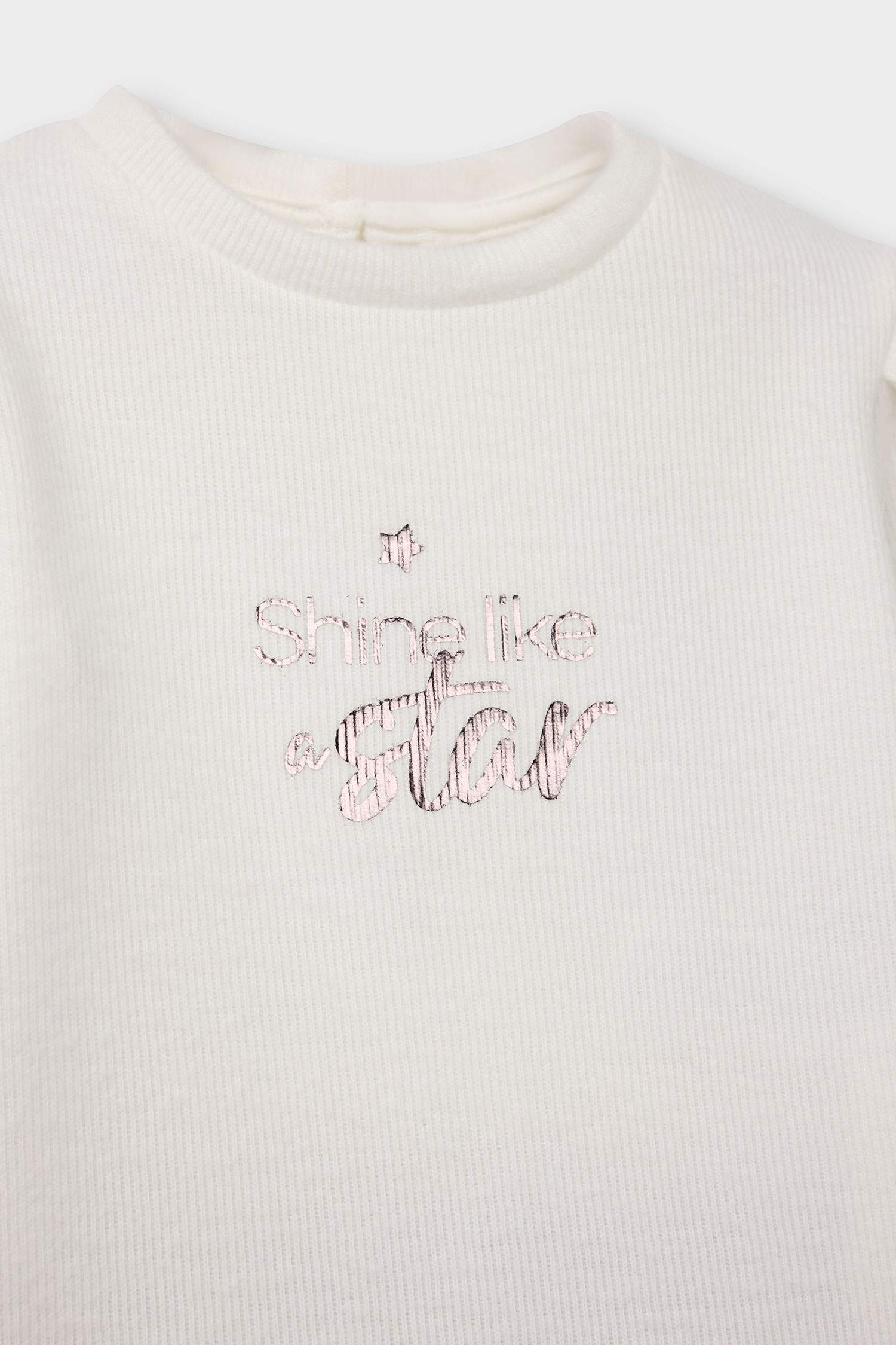 Kız Bebek 2'li Takım Baskılı Sweatshirt Süet Pantolon