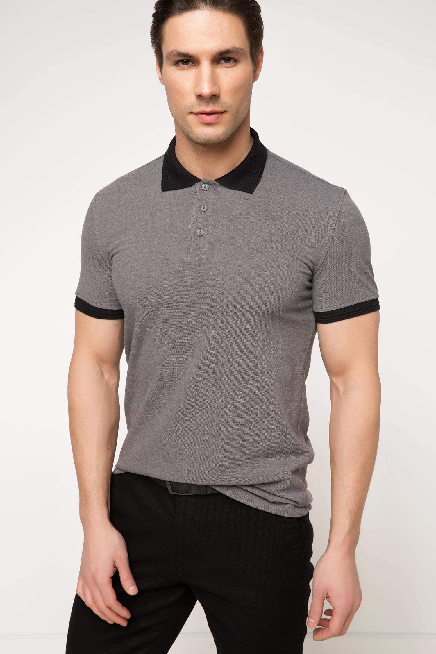 Defacto Basic Slim Fit Polo T-shirt. 1