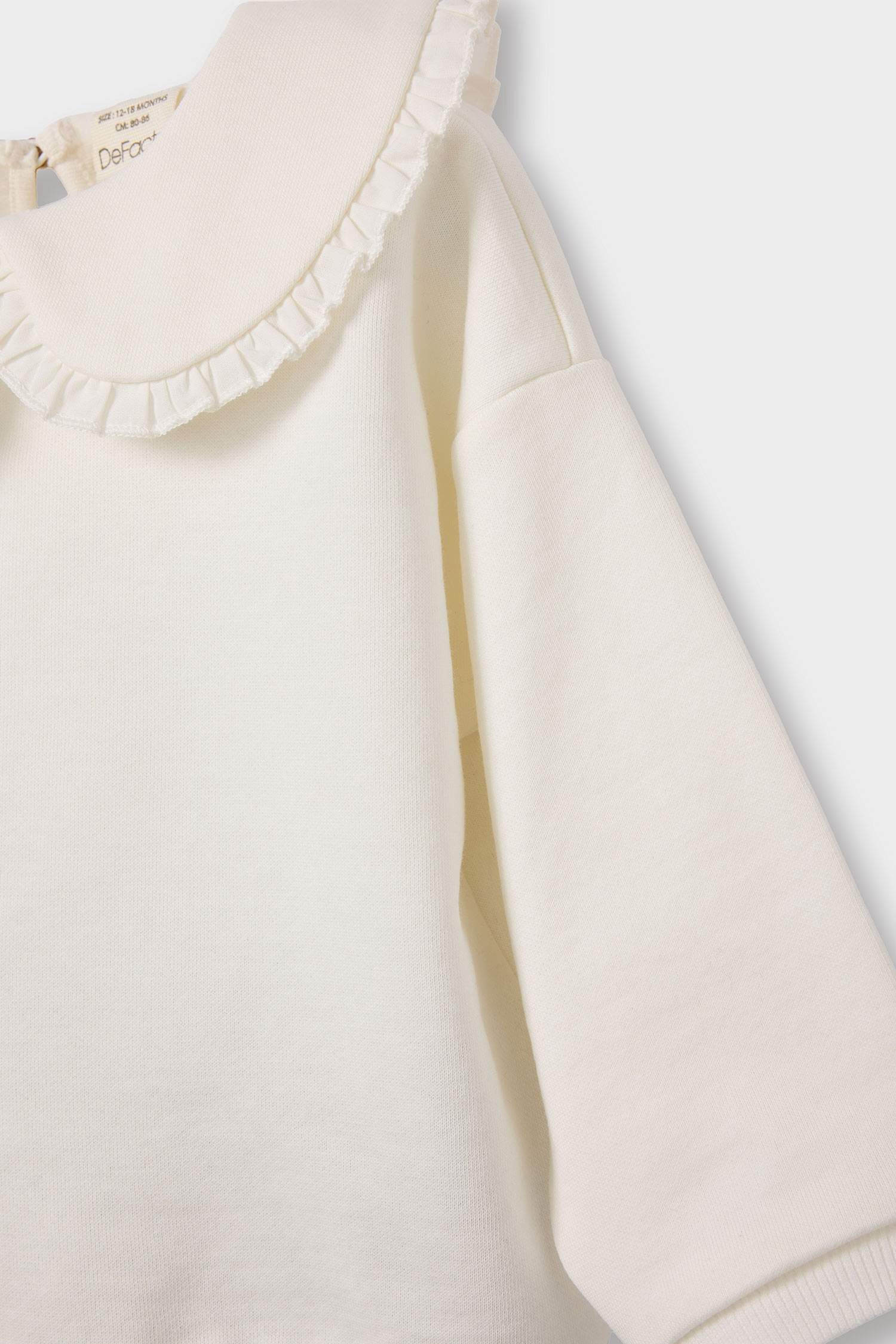 Kız Bebek 2'li Takım Büyük Yaka Sweatshirt Etek