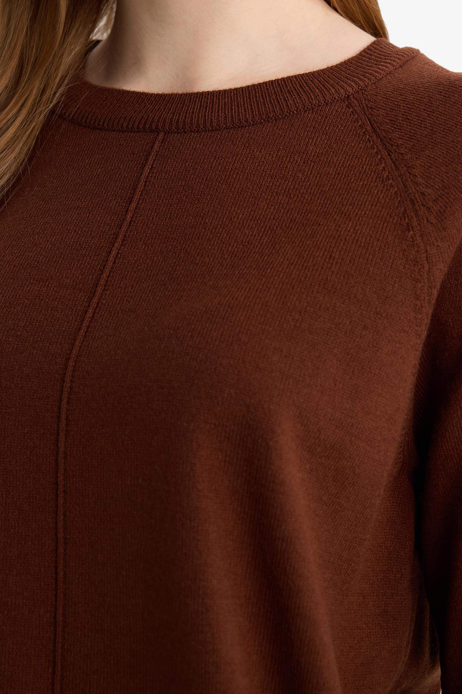 Yün Karışımlı Regular Fit Bisiklet Yaka Triko Tunik